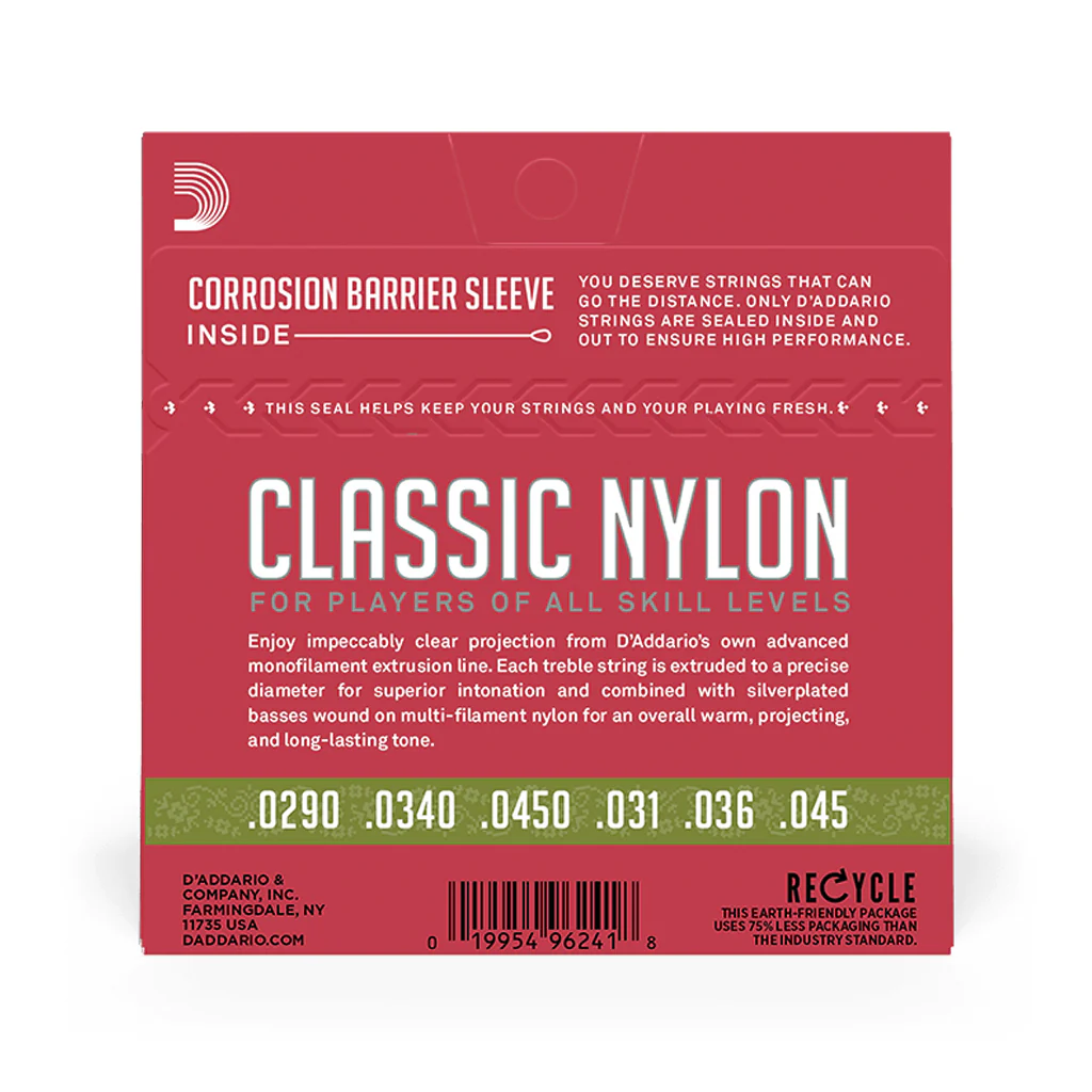 D'Addario EJ27N Student Nylon 1/2 Sized Classical Guitar Strings, Normal Tension, Silverplated Wound - Image 3