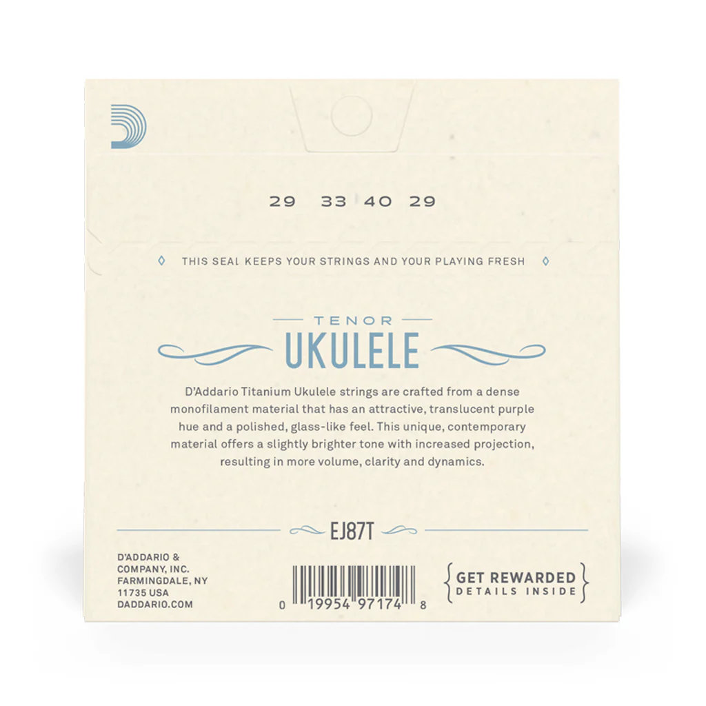 D'Addario EJ87T Titanium Ukulele Strings, Tenor - Image 3