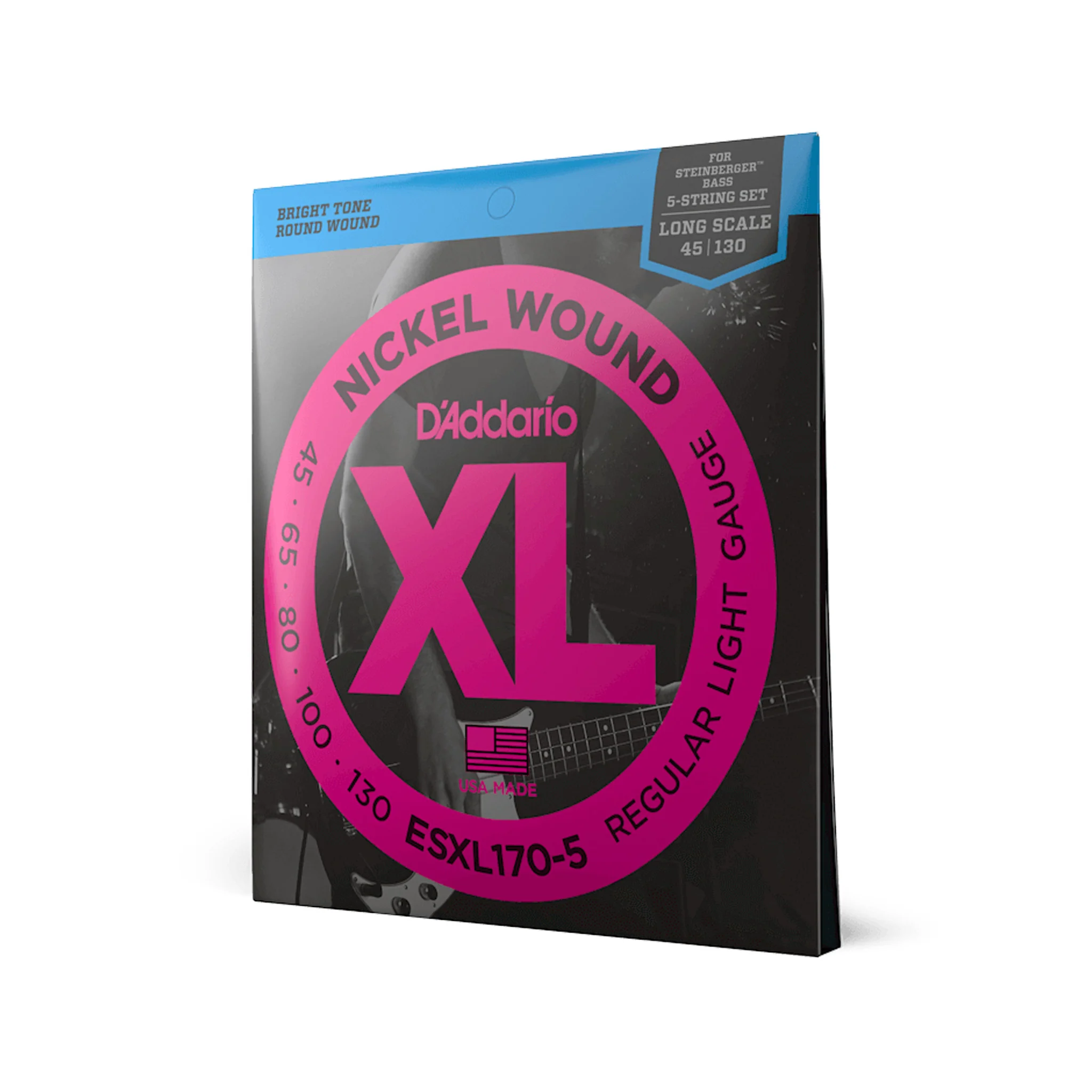 D'Addario ESXL170-5 Double ball End Light 5-String / Long Scale Bass Strings Set, 45-130 - Image 2