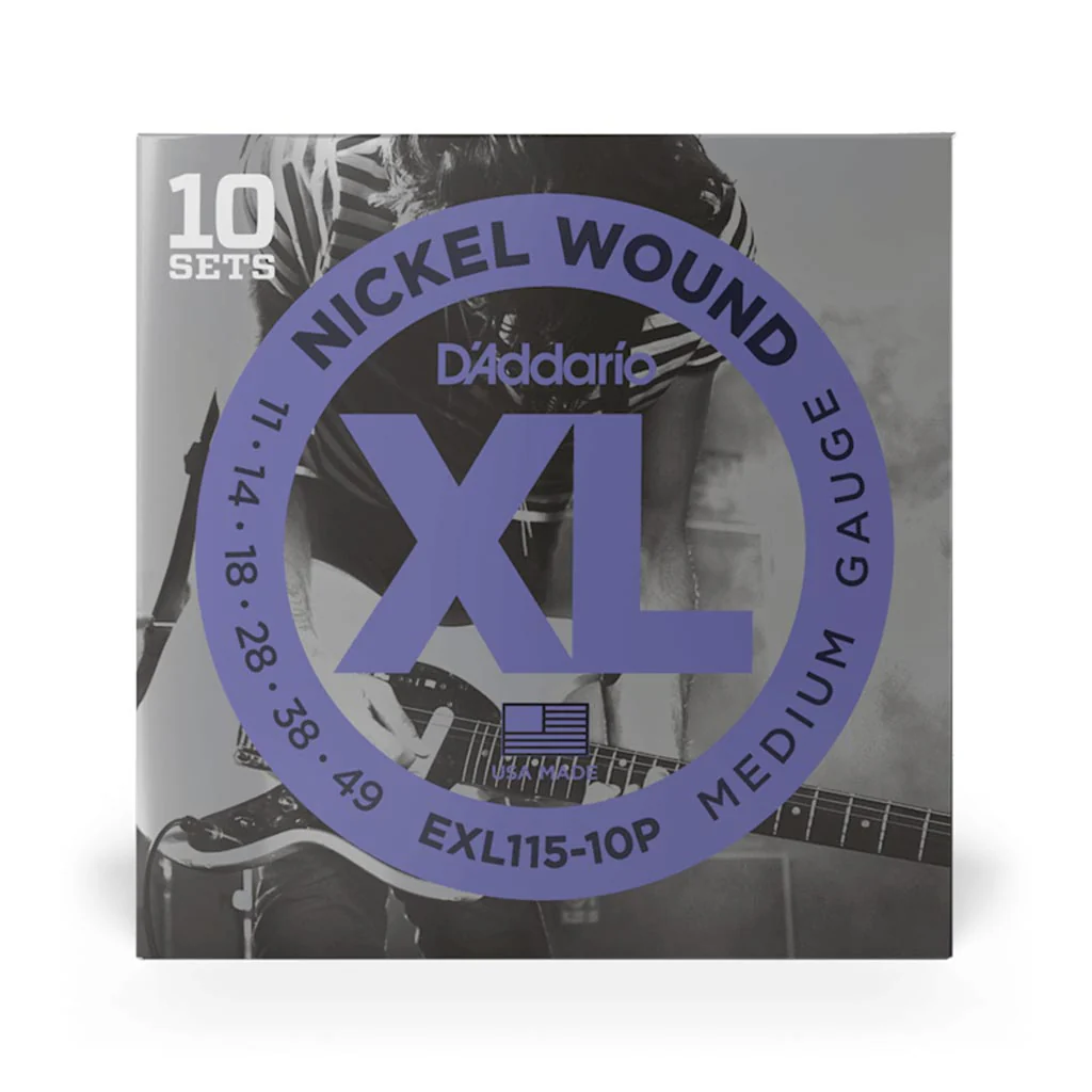 D'Addario EXL115-10P Propack Nickel Wound Electric Guitar Strings, Blues/Jazz, 10 Sets