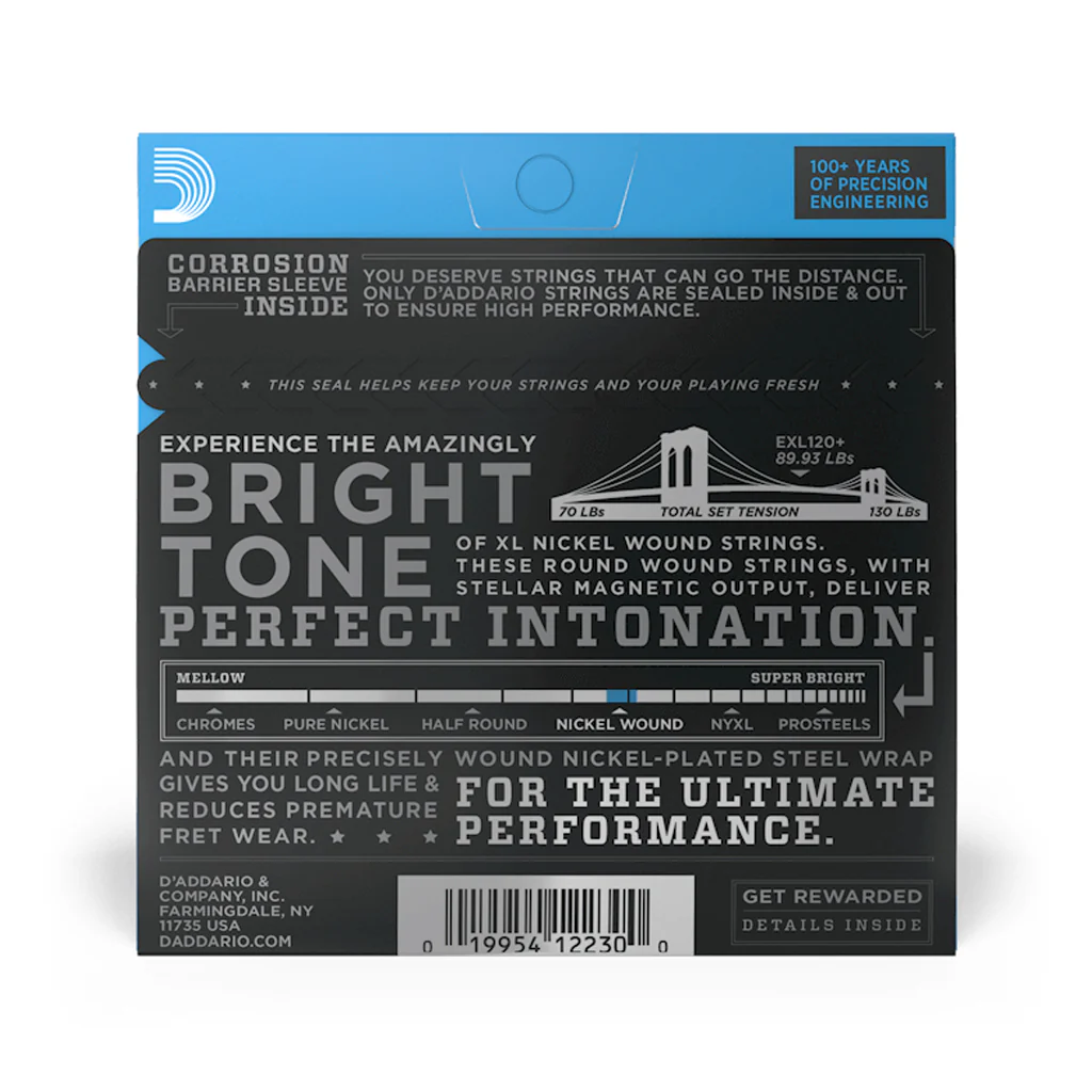 D'Addario EXL120+ Nickel Wound Electric Guitar Strings, Super Light Plus, 9.5-44 - Image 3