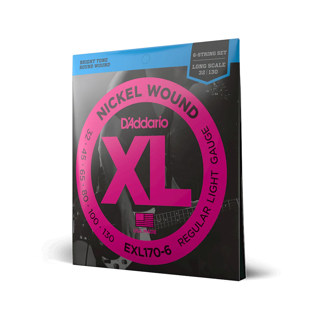 D'Addario EXL170-6 Nickel Wound 6-Strings Bass Guitar Strings, Light, 32-130, Long Scale - Image 2