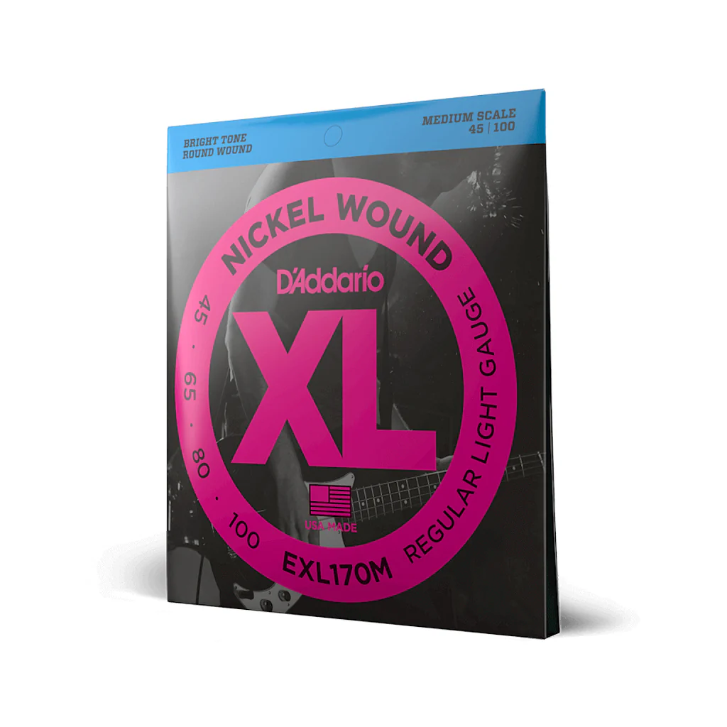 D'Addario EXL170M Nickel Wound Bass Guitar Strings, Light, 45-100, Medium Scale - Image 2