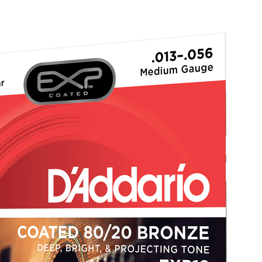 D'Addario EXP12 Coated 80/20 Bronze Acoustic Guitar Strings, Medium, 13-56 - Image 4