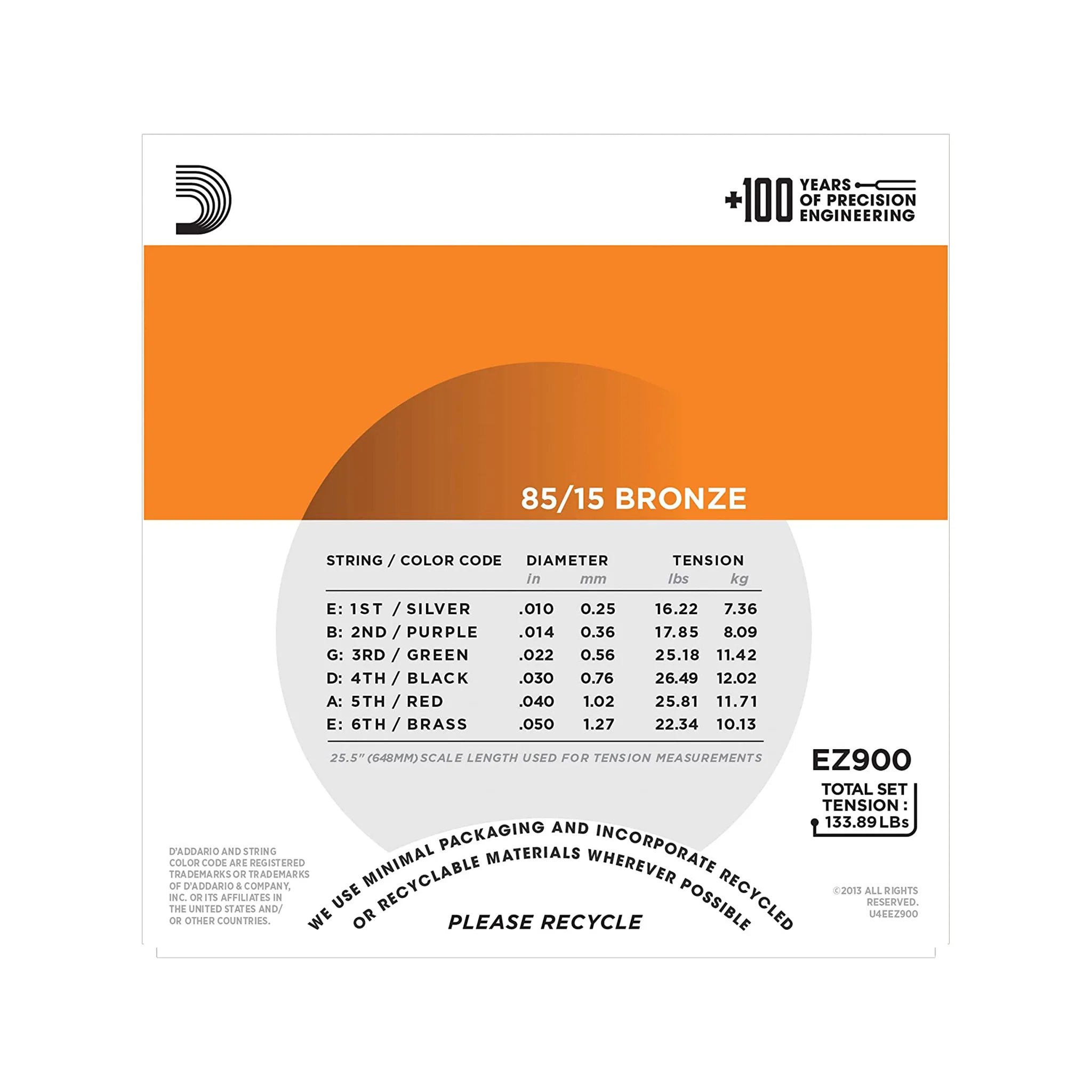 D'Addario EZ900 85/15 Bronze Acoustic Guitar Strings, Extra Light, 10-50 - Image 2