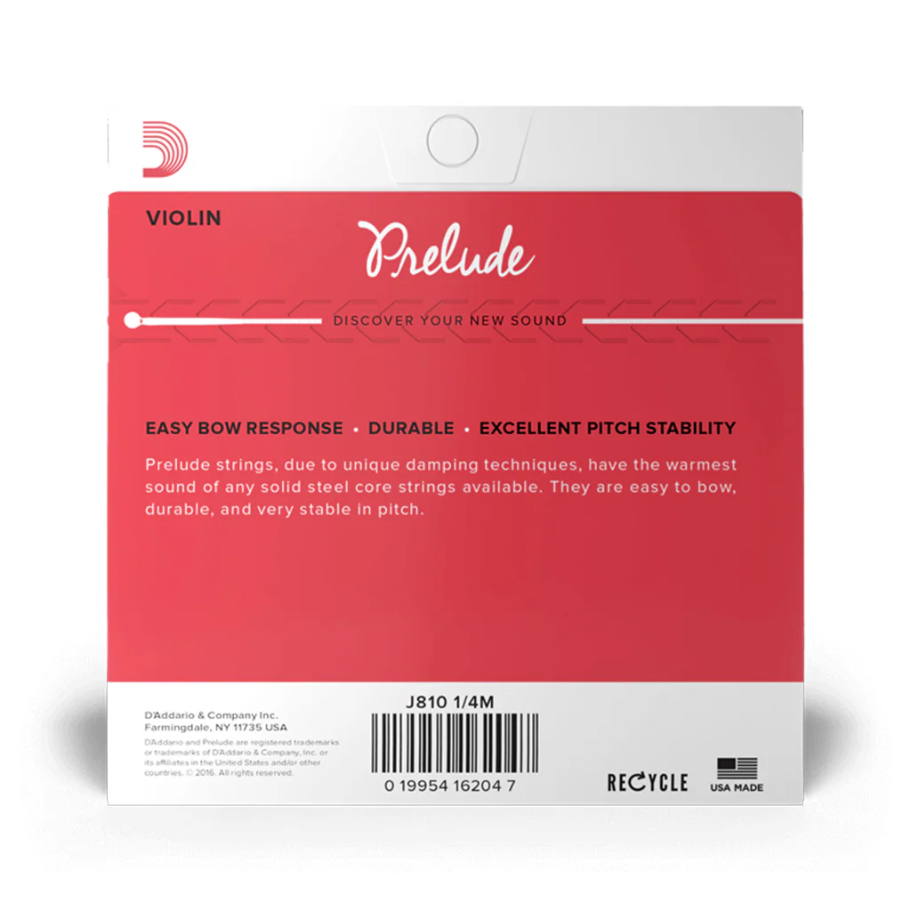 D'Addario J811 1/4M Prelude Violin Single String, E, 1/4 Medium - Image 3
