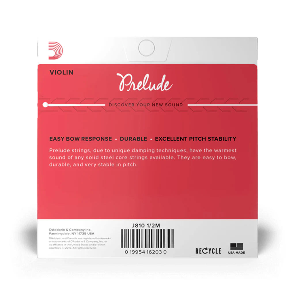 D'Addario J813 1/2M Prelude Violin Single String, D, 1/2 Medium - Image 3