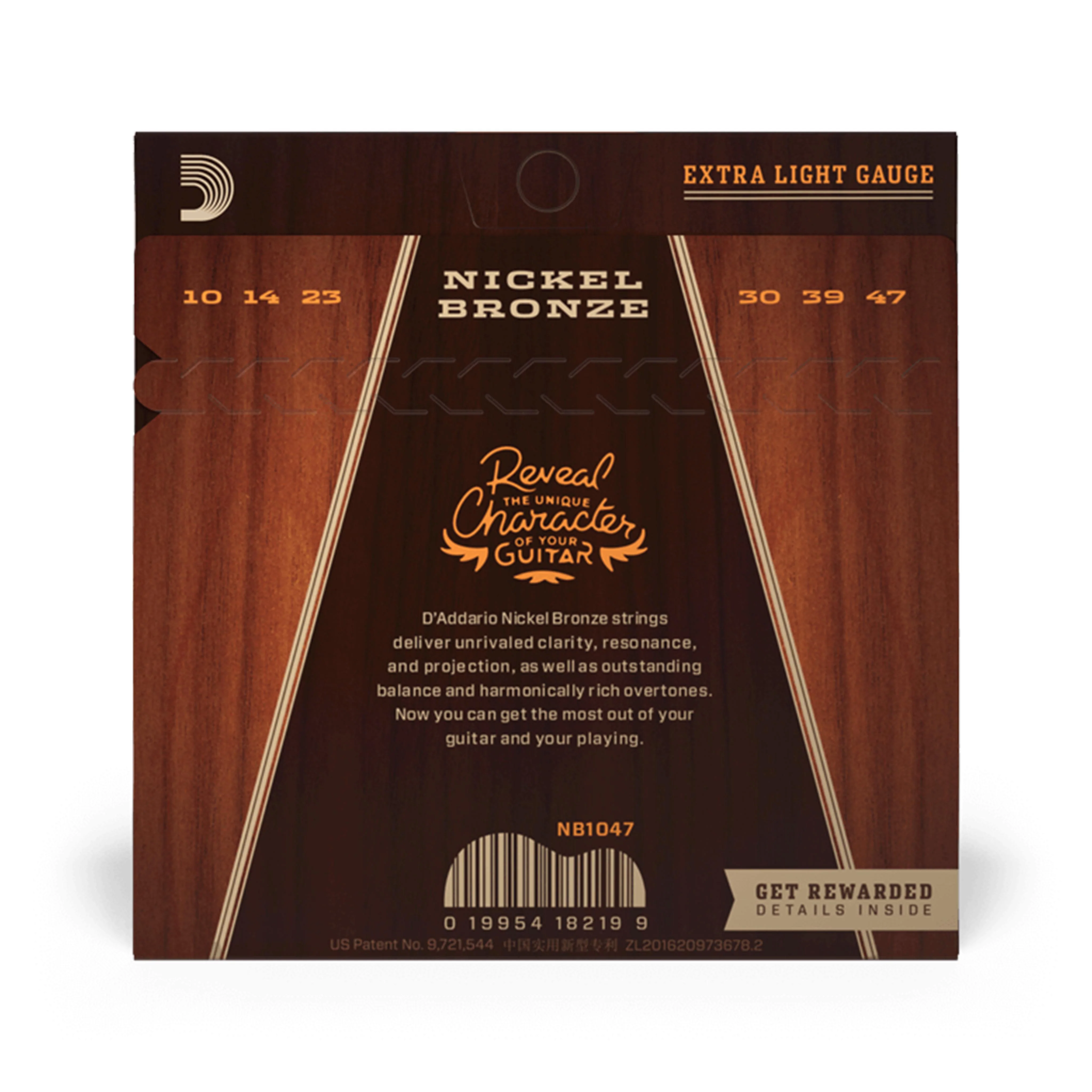 D'Addario NB1047 Nickel Bronze Acoustic Guitar Strings, Extra Light, 10-47 - Image 3