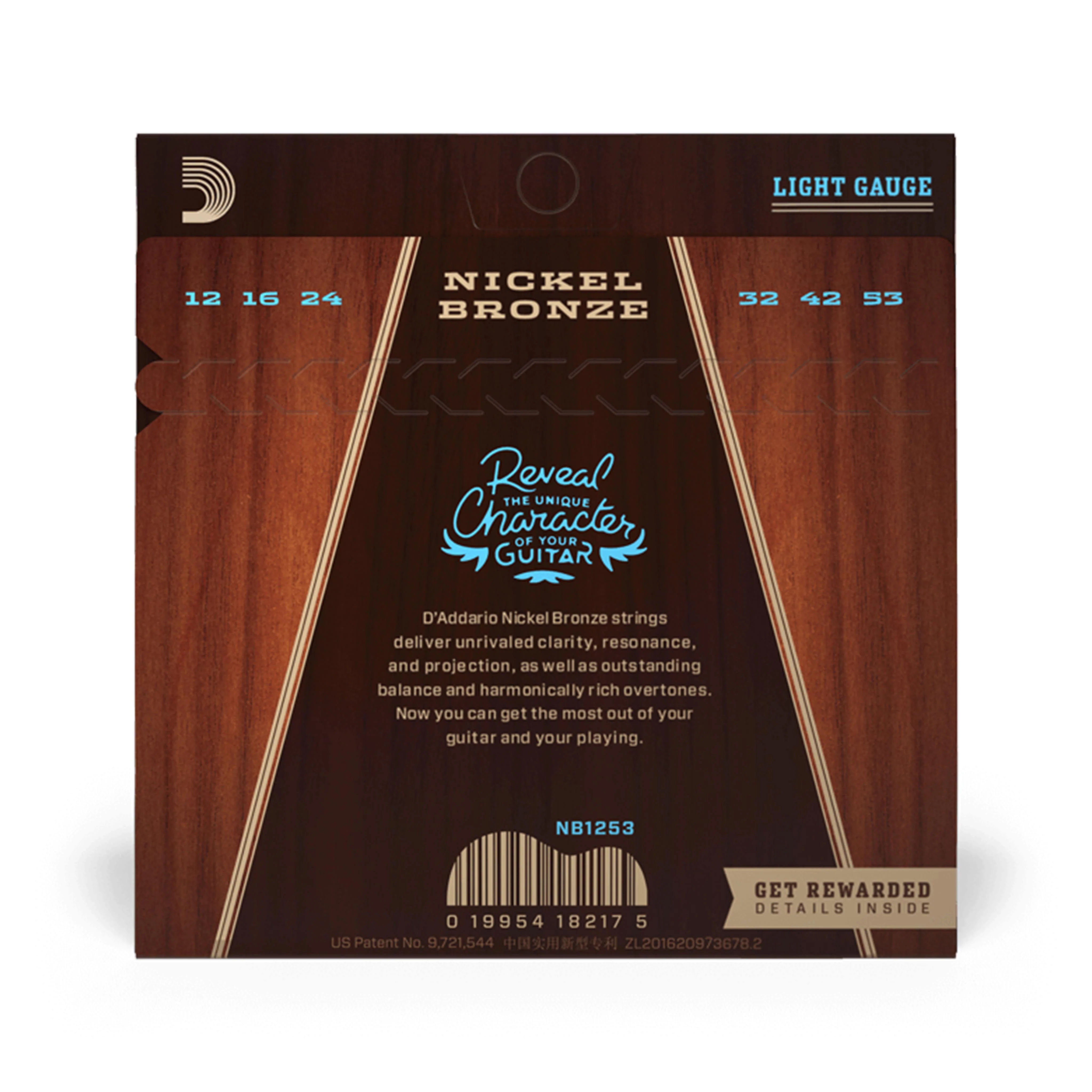 D'Addario NB1253 Nickel Bronze Acoustic Guitar Strings, Light, 12-53 - Image 3