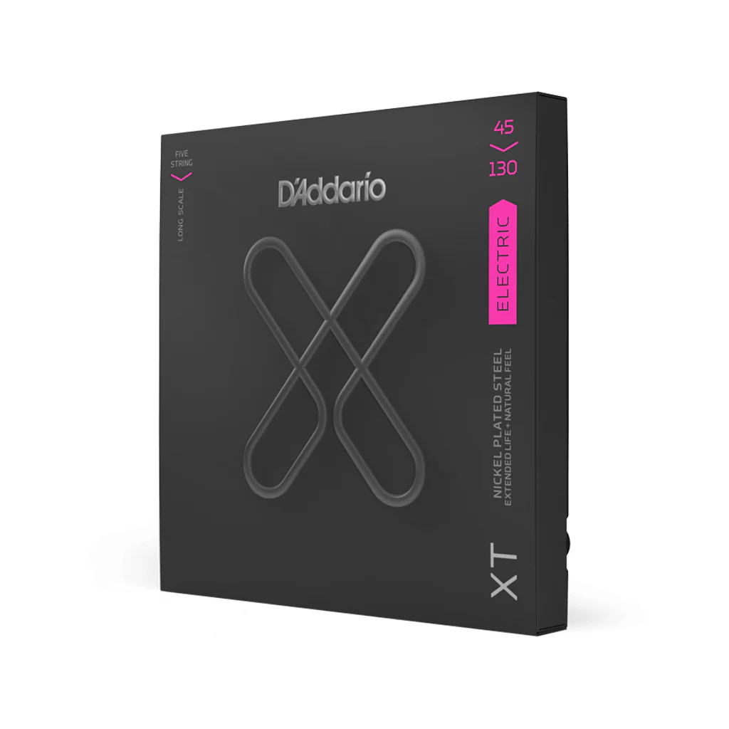 D'Addario XTB45130 XT Nickel Plated Steel 5-String Long Scale Bass Guitar Strings, 45-130 - Image 2
