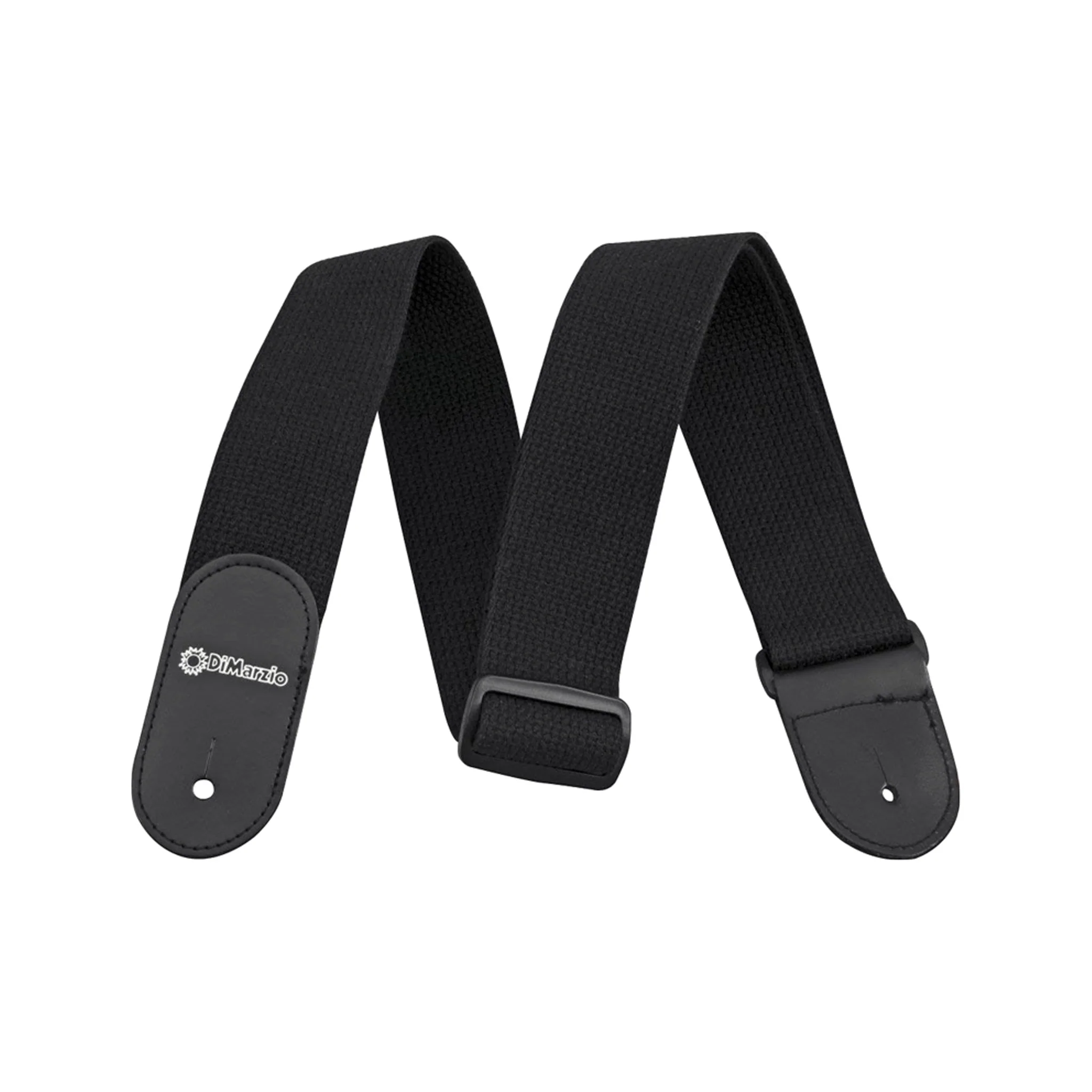 DiMarzio DD3100CBK 2inch Woven Cotton Guitar Strap w/Tabs and Tie Cord, Black