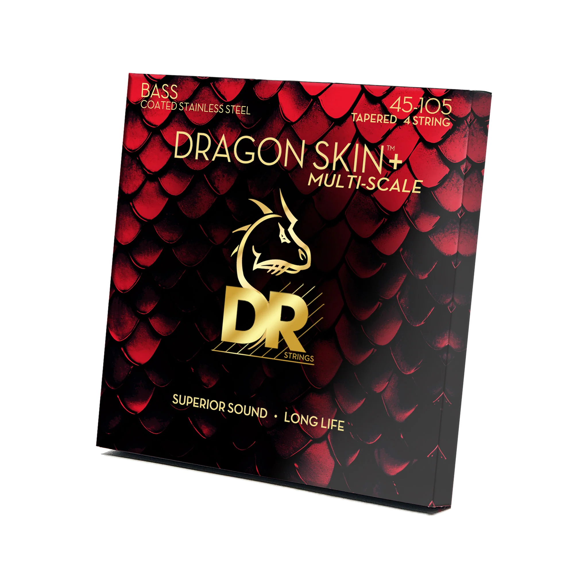 DR Strings DBS5M-45 Dragon Skin+ Multi-Scale Stainless Steel 4-String Bass Strings, Medium, 45-105 - Image 2