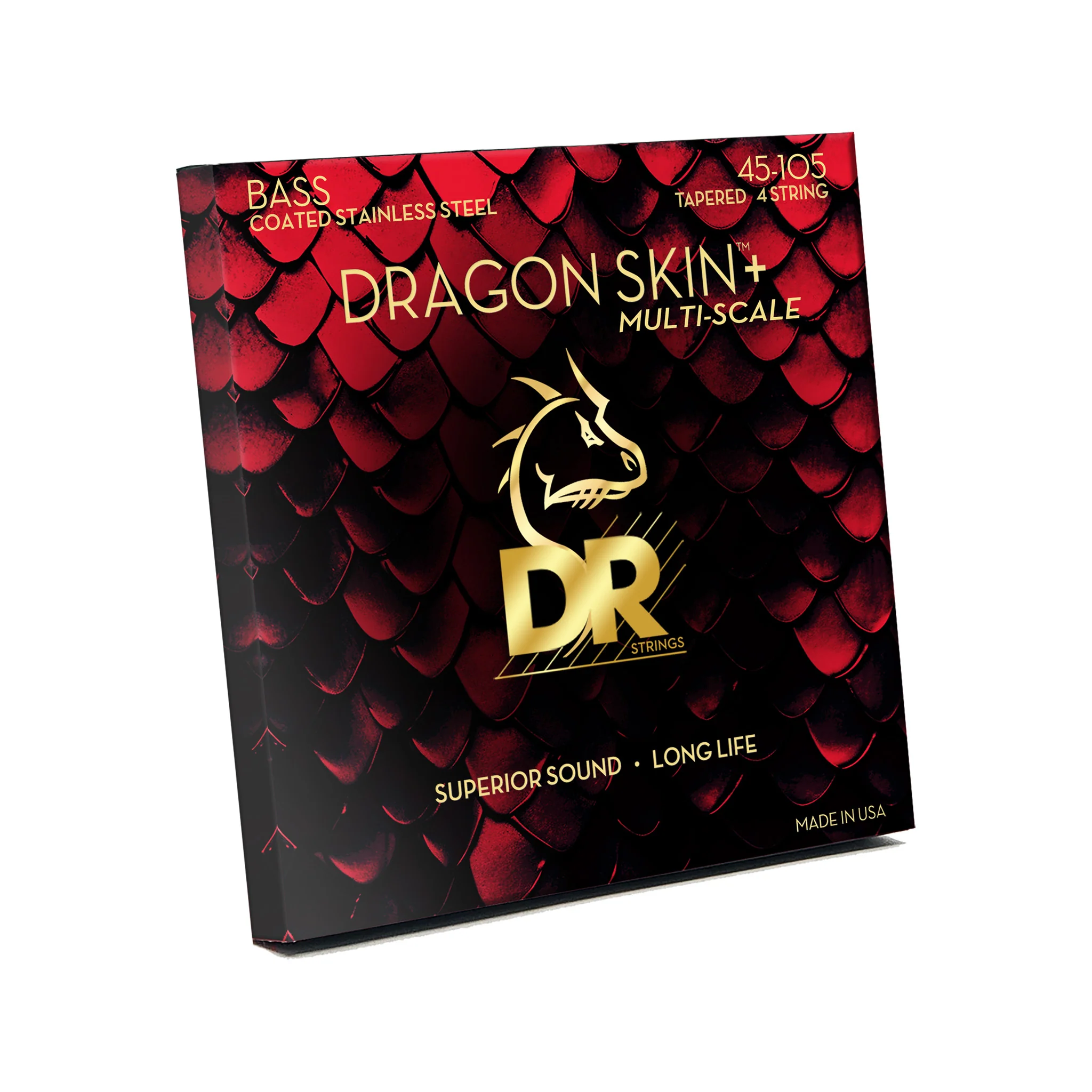DR Strings DBS5M-45 Dragon Skin+ Multi-Scale Stainless Steel 4-String Bass Strings, Medium, 45-105 - Image 3