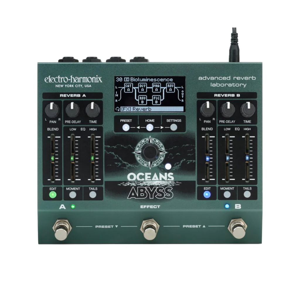 Electro-Harmonix Oceans Abyss Dual Stereo Reverb Guitar Pedal - Image 2