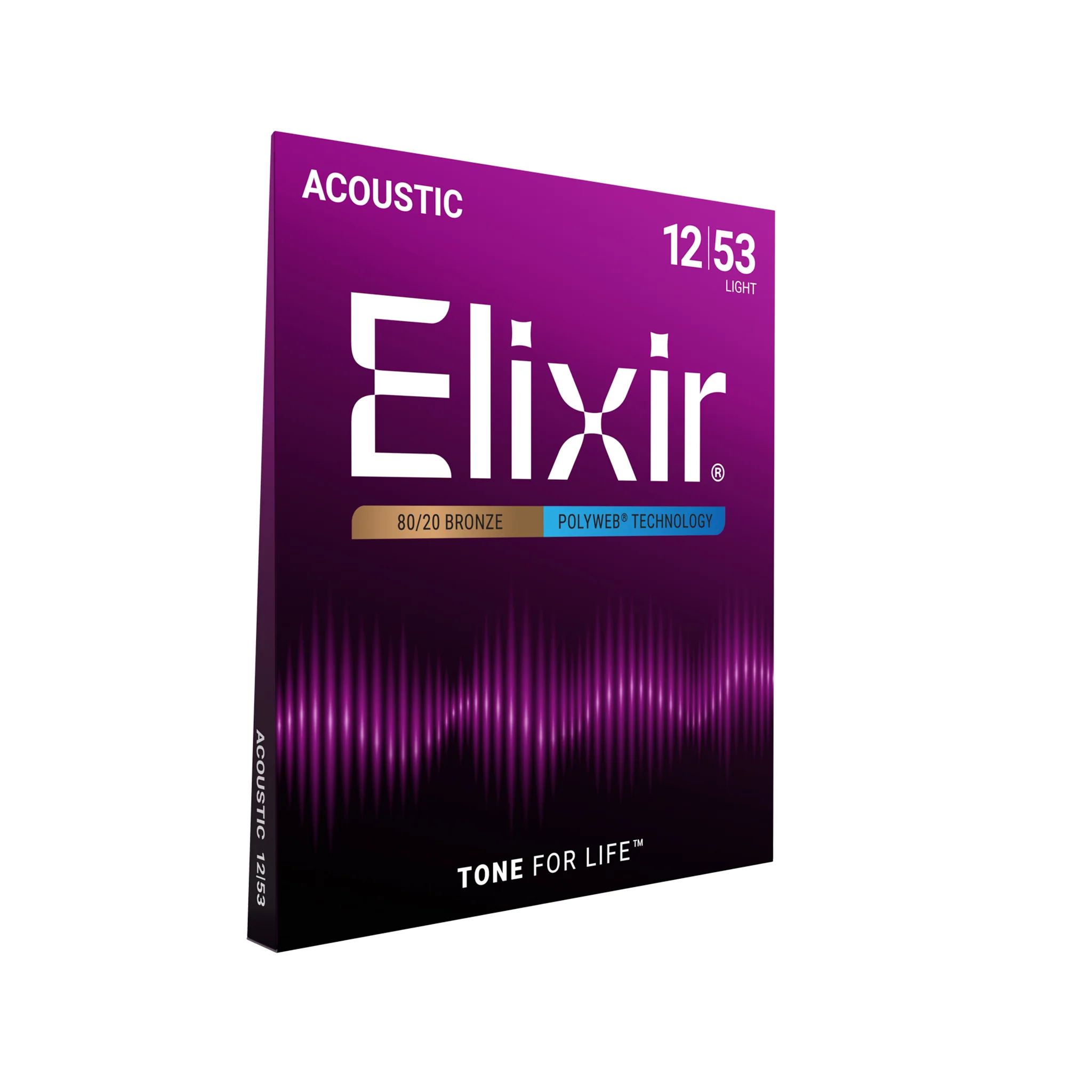 Elixir 11050 Polyweb 80/20 Bronze Acoustic Guitar Strings, Light, 12-53 - Image 3
