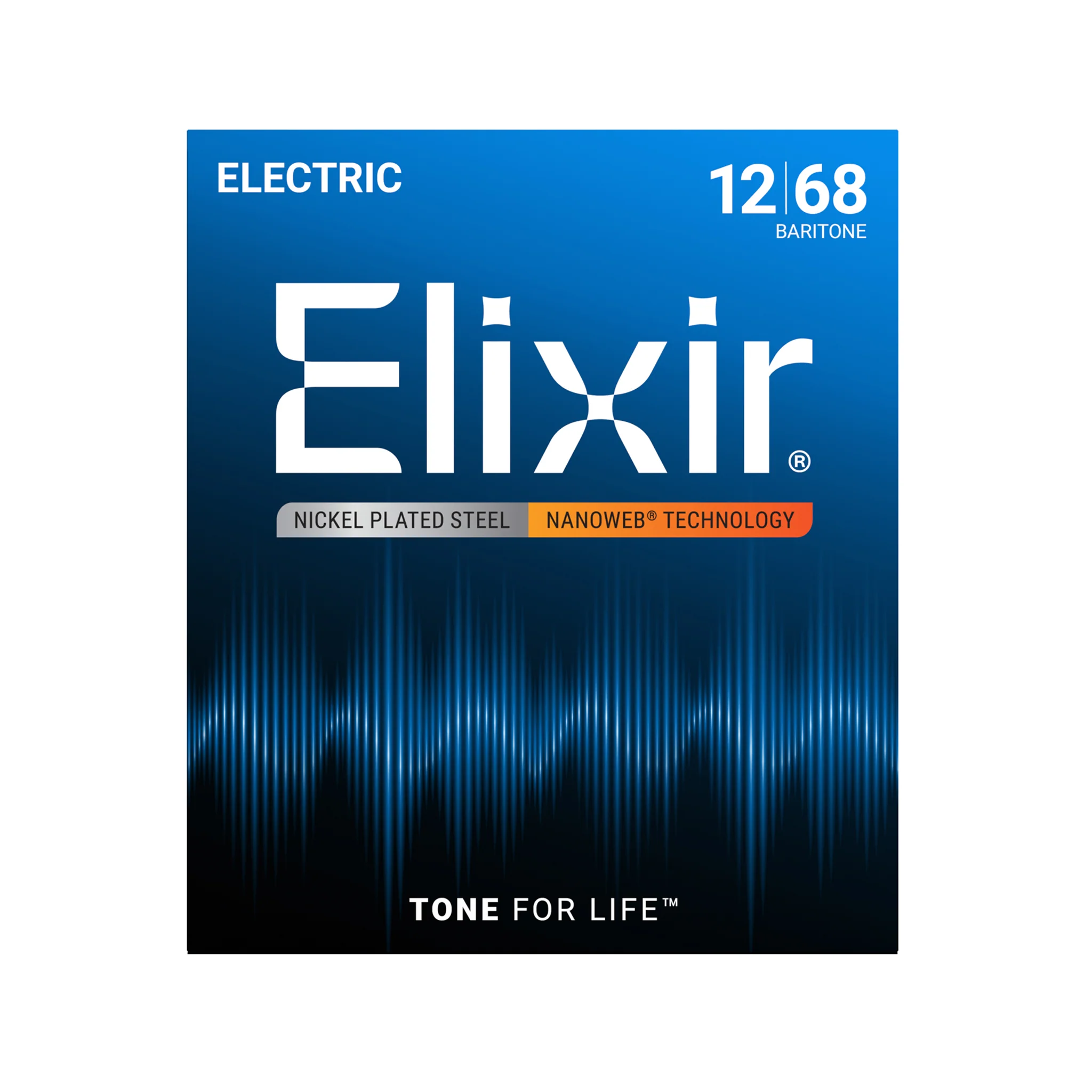 Elixir 12302 Nanoweb Baritone Electric Guitar Strings 12-68