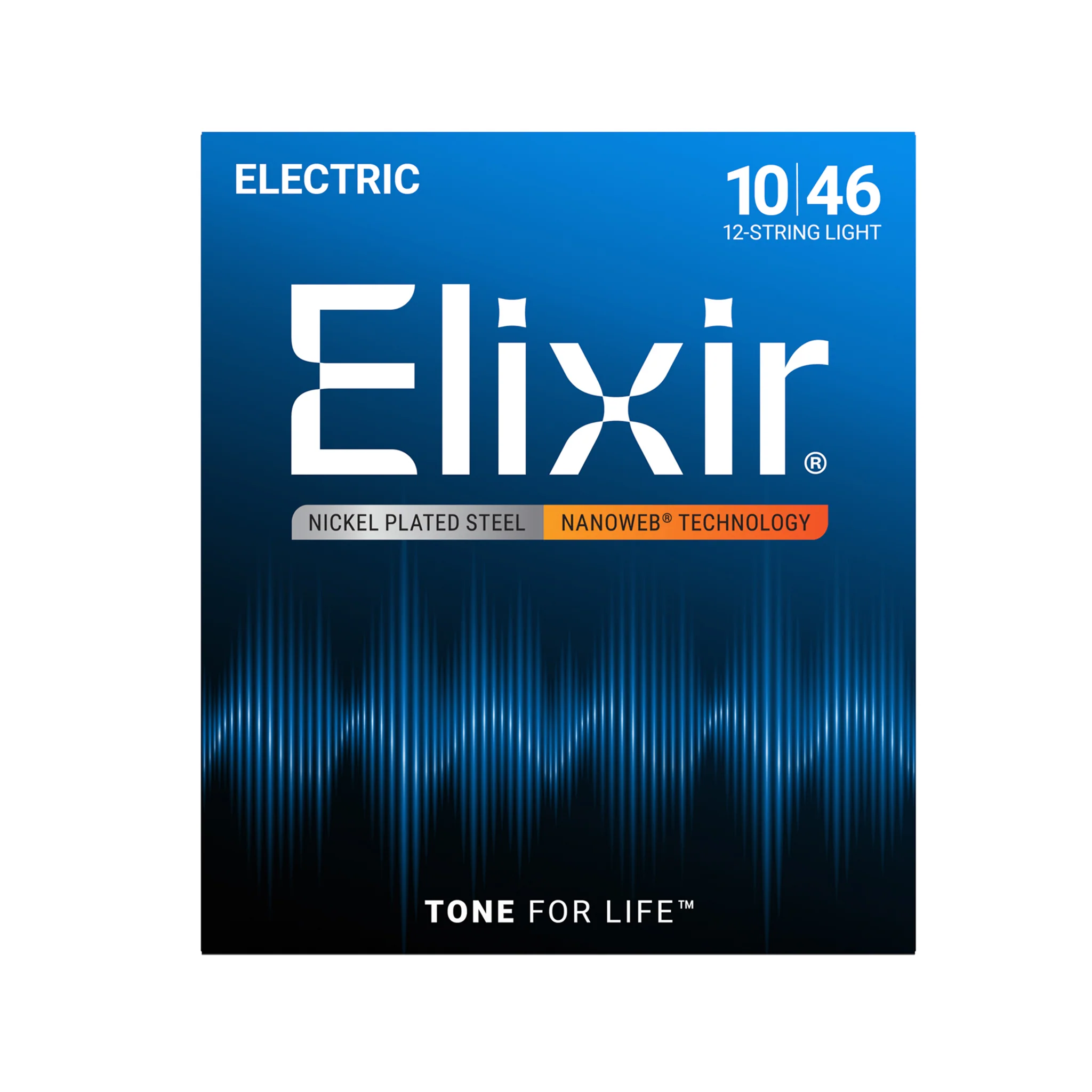 Elixir 12450 Nanoweb Electric Guitar Strings, 12-String Light, 10-46