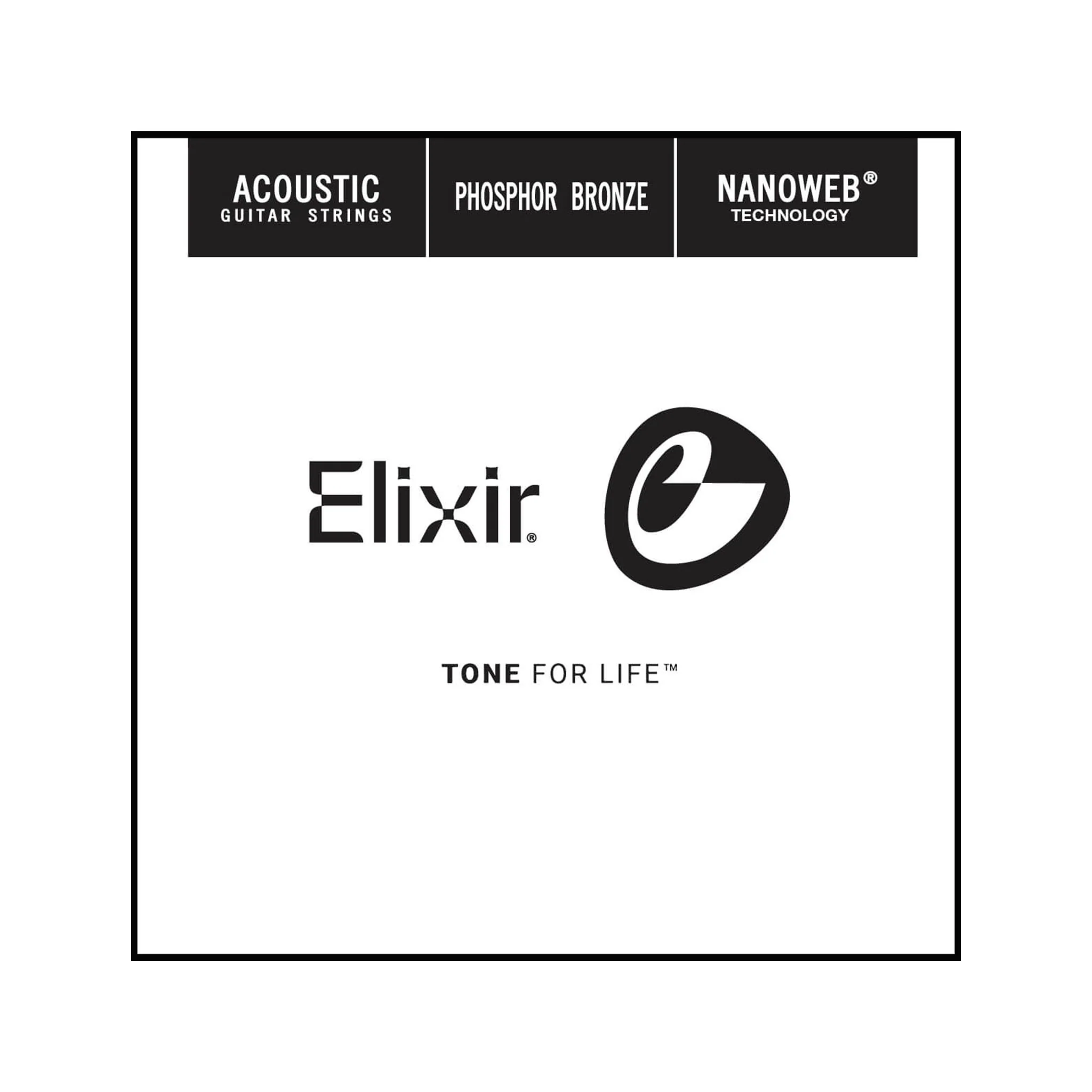 Elixir 14124 Nanoweb Phosphor Bronze Acoustic Guitar Single String, .024