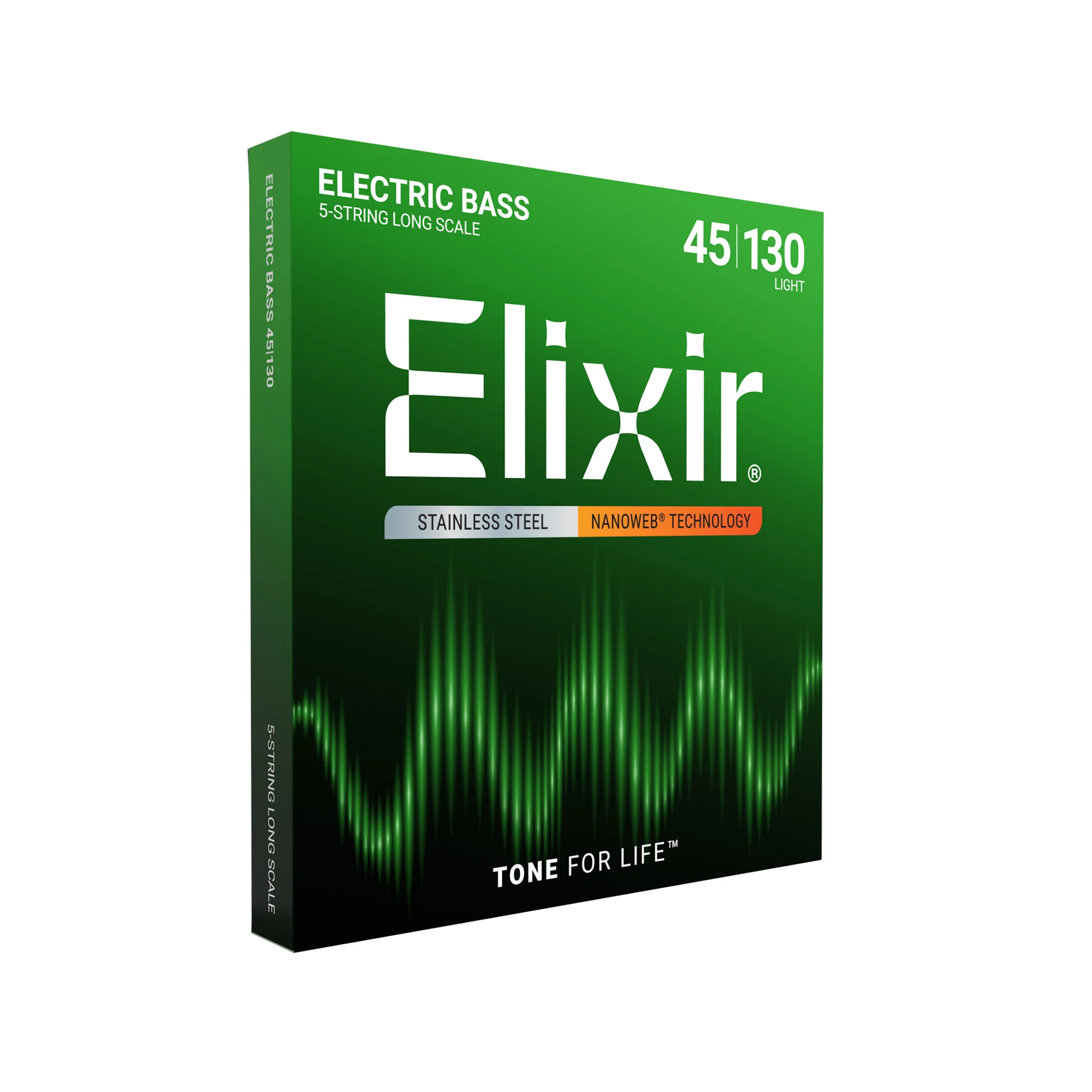 Elixir 14777 Nanoweb Med w/ Light B Long Scale Stainless Steel 5-String Electric Bass Strings 45-130 - Image 3