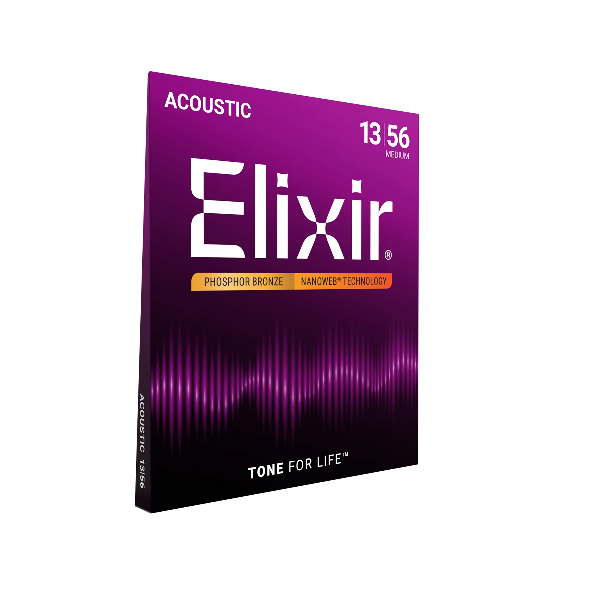 Elixir 16102 Nanoweb Phosphor Bronze Acoustic Guitar Strings, Medium, 13-56 - Image 3