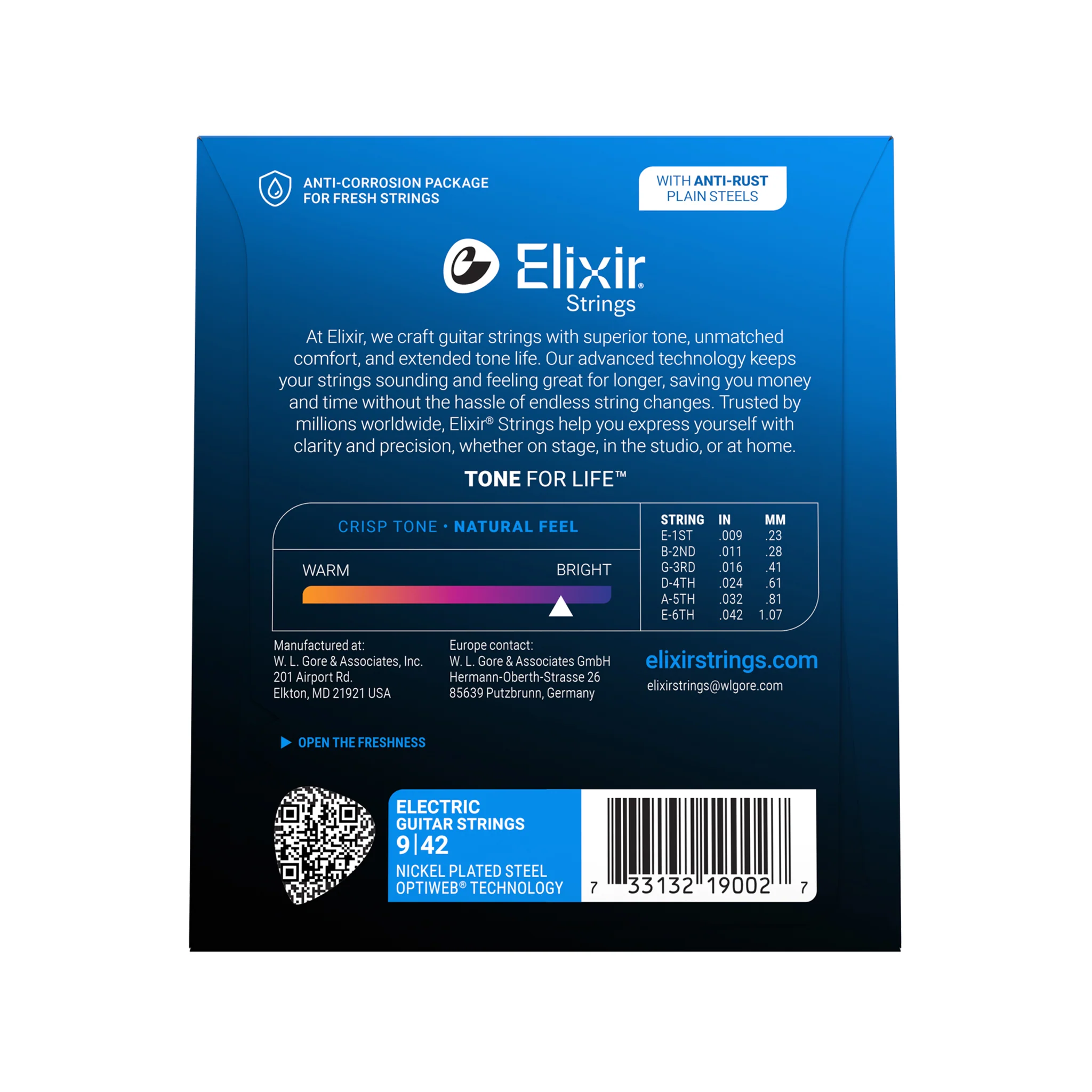 Elixir 19002 Optiweb Electric Guitar Strings, Super Light, 09-42 - Image 2