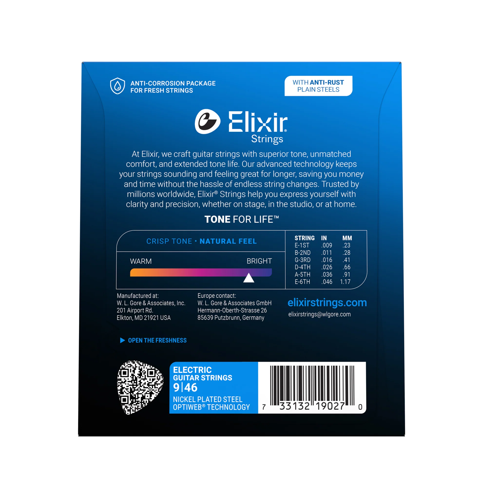 Elixir 19027 Optiweb Electric Guitar Strings, Custom Light, 09-46 - Image 2