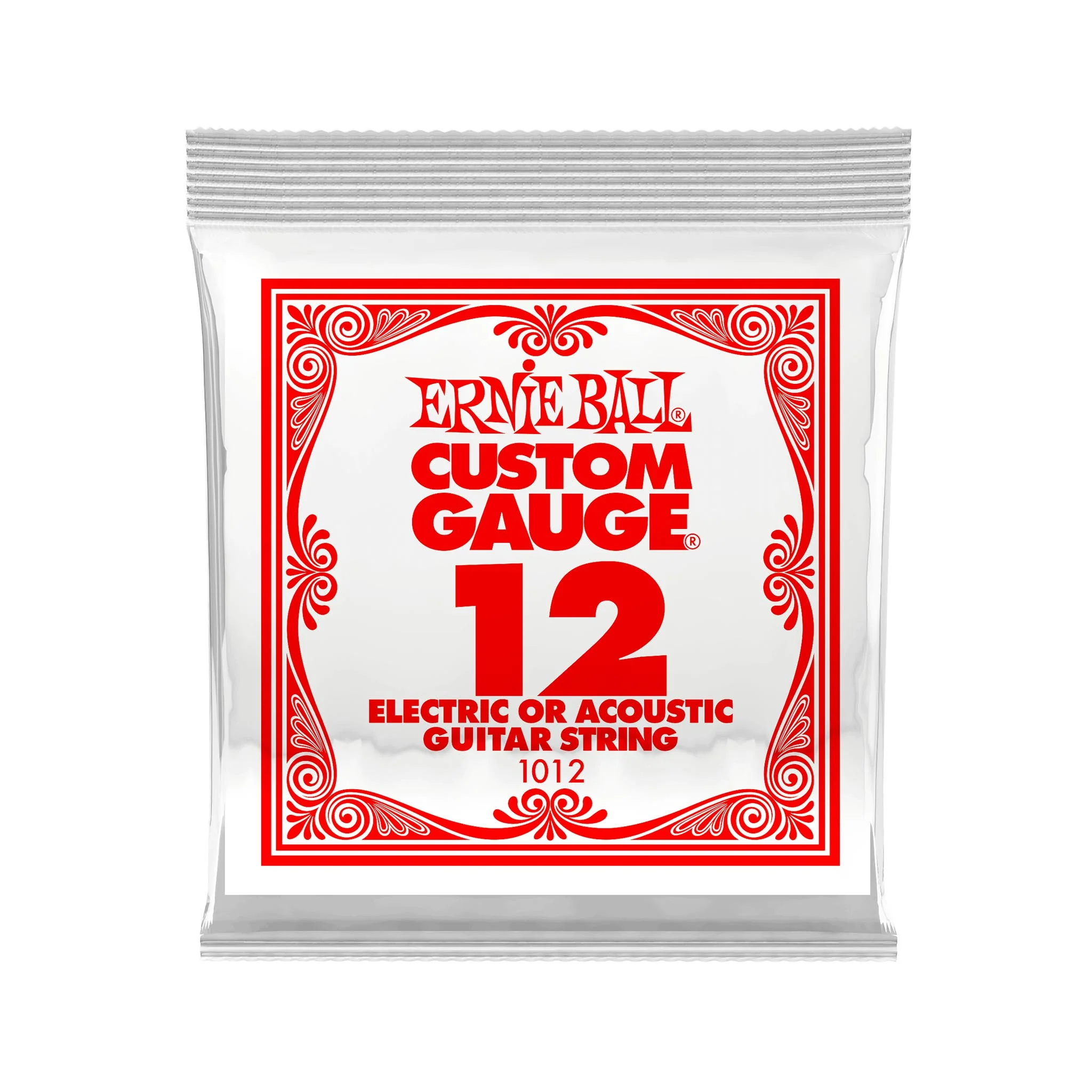 Ernie Ball .012 Plain Steel Electric or Acoustic Guitar Single String