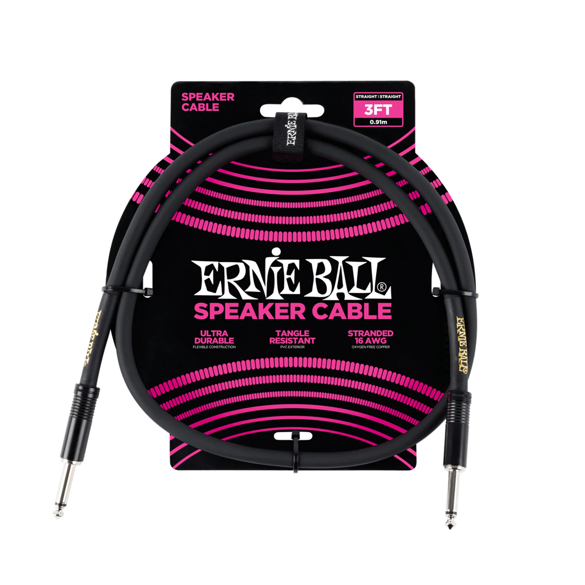 Ernie Ball 3ft Straight to Straight Speaker Cable