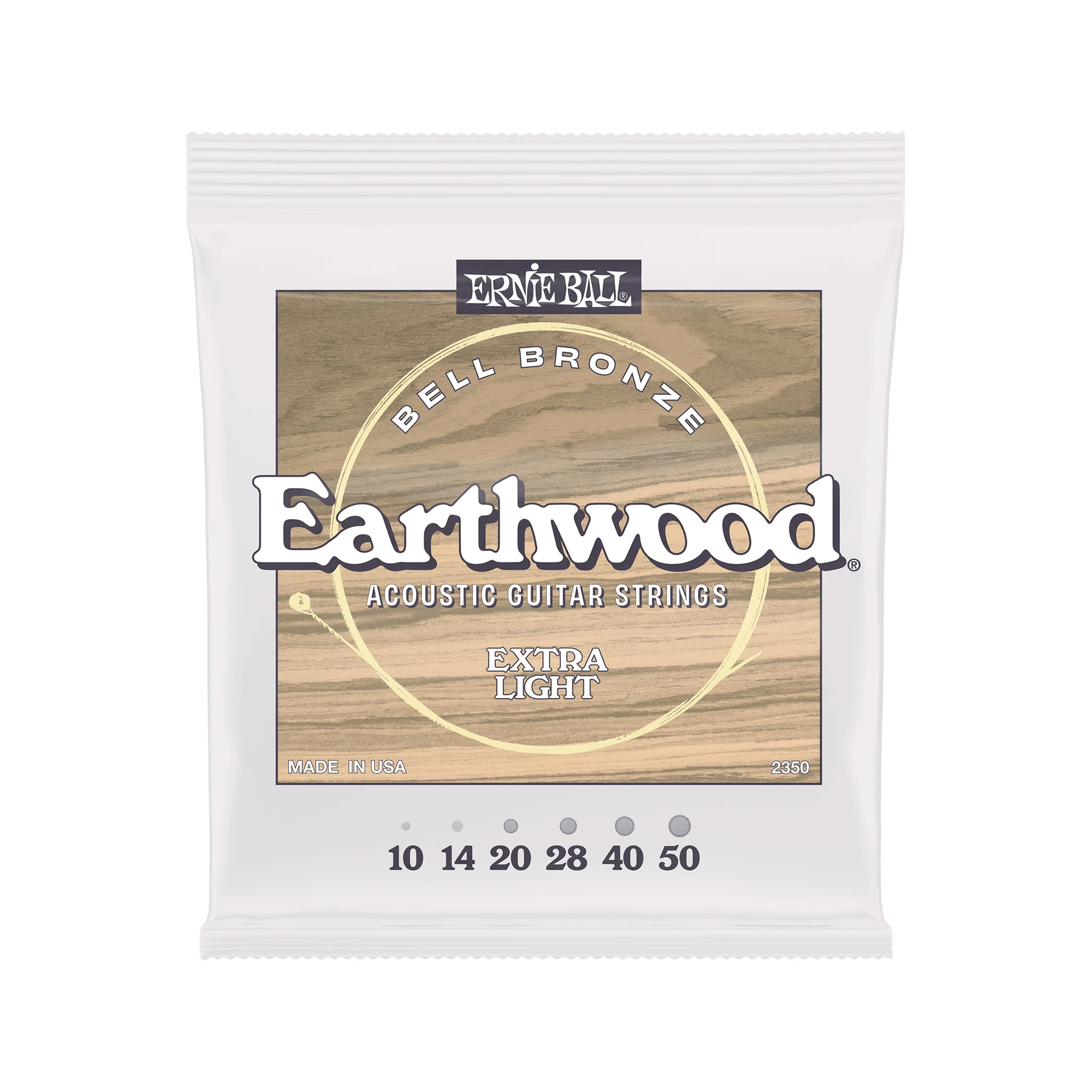 Ernie Ball Earthwood Extra Light Bell Bronze Acoustic Guitar Strings, 10-50