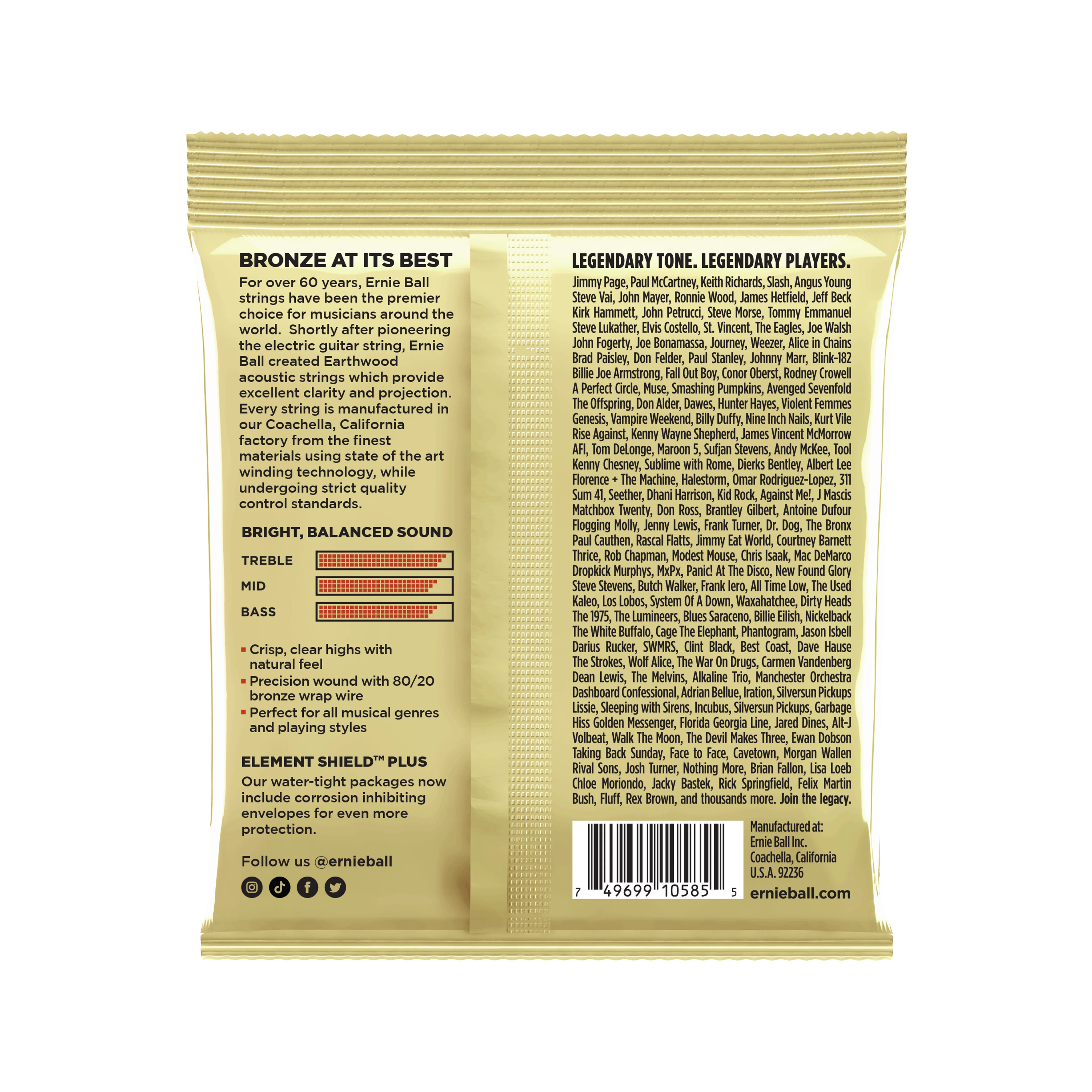 Ernie Ball Earthwood Light 80/20 Bronze Acoustic Guitar Strings, 11.5-54 - Image 2