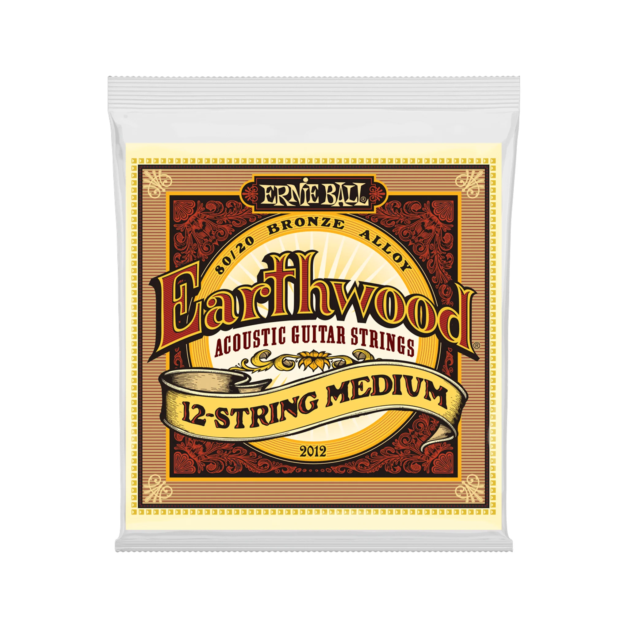 Ernie Ball Earthwood Medium 12-String 80/20 Bronze Acoustic Guitar Strings, 11-52