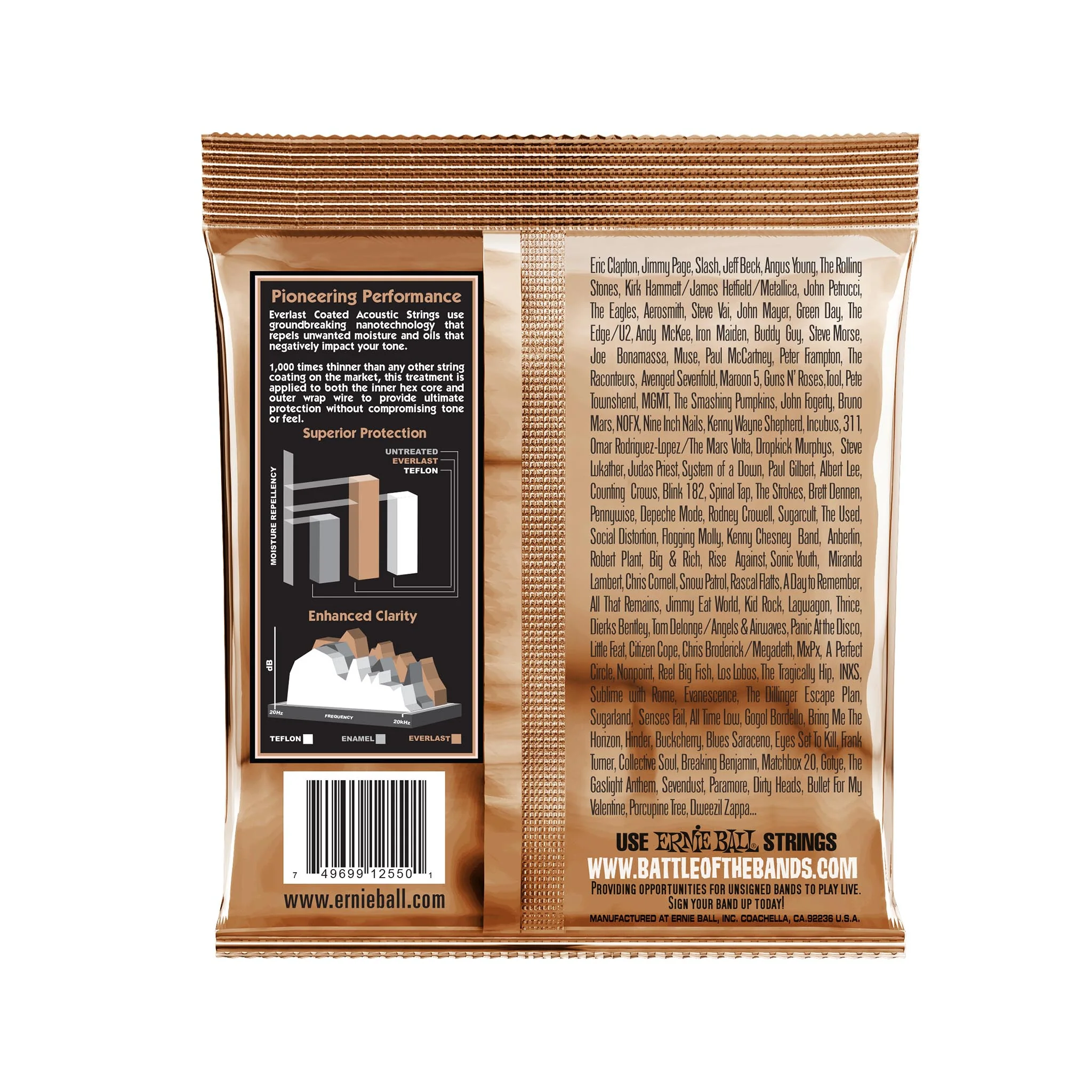 Ernie Ball Everlast Extra Light Coated Phosphor Bronze Acoustic Guitar Strings, 10-50 - Image 2