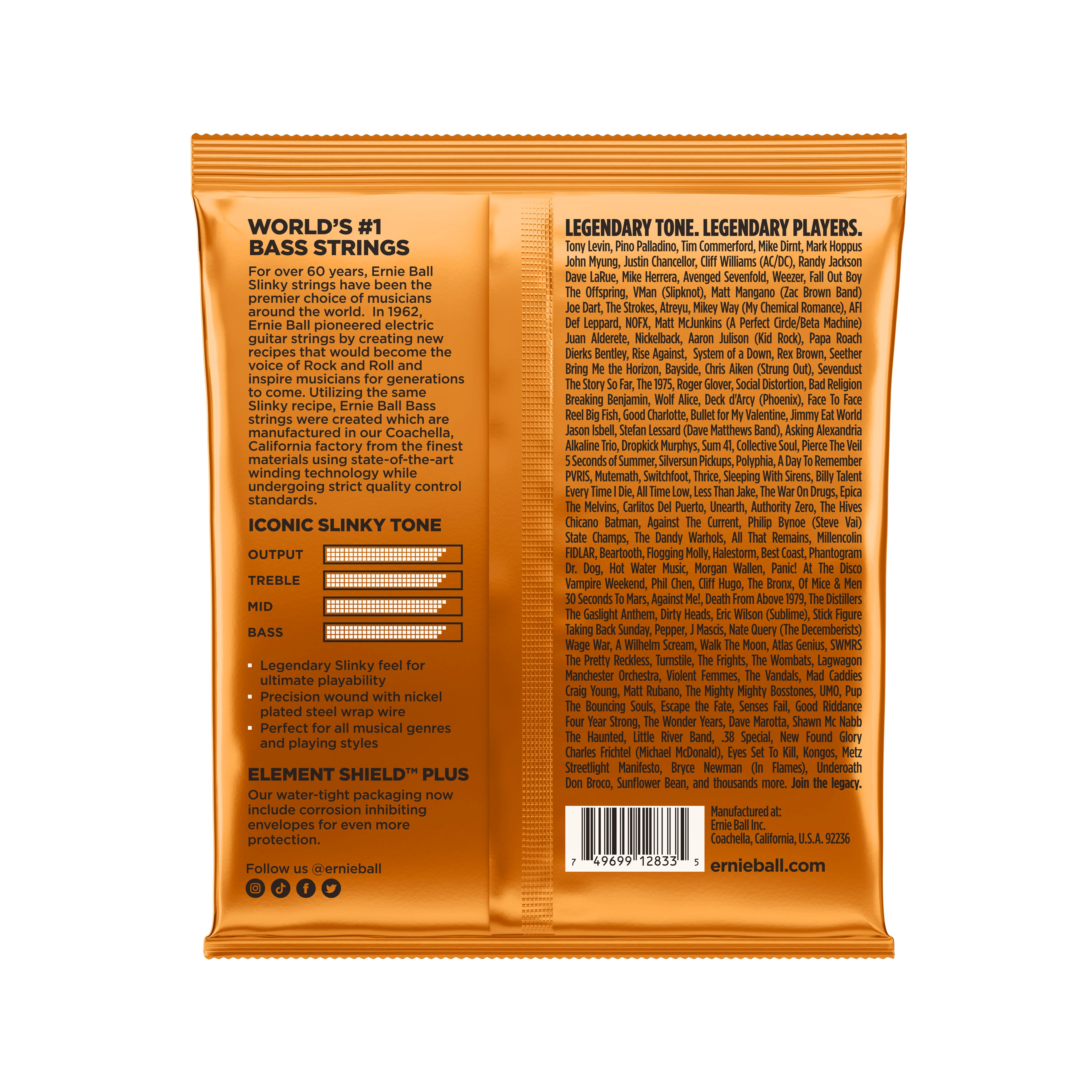 Ernie Ball Hybrid Slinky Nickel Wound Electric Bass Strings, 45-105 - Image 2