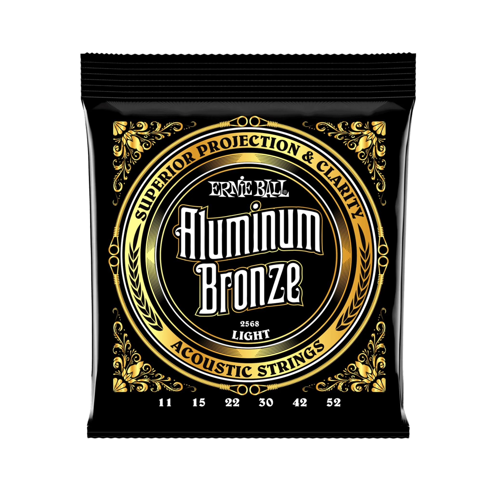 Ernie Ball Light Aluminum Bronze Acoustic Guitar Strings, 11-52