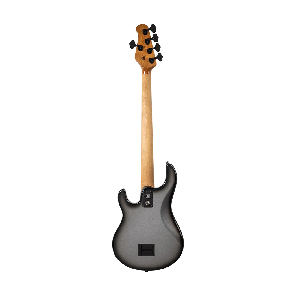 Ernie Ball Music Man DarkRay 5 Bass Guitar, Ebony FB, Silver Burst - Image 2