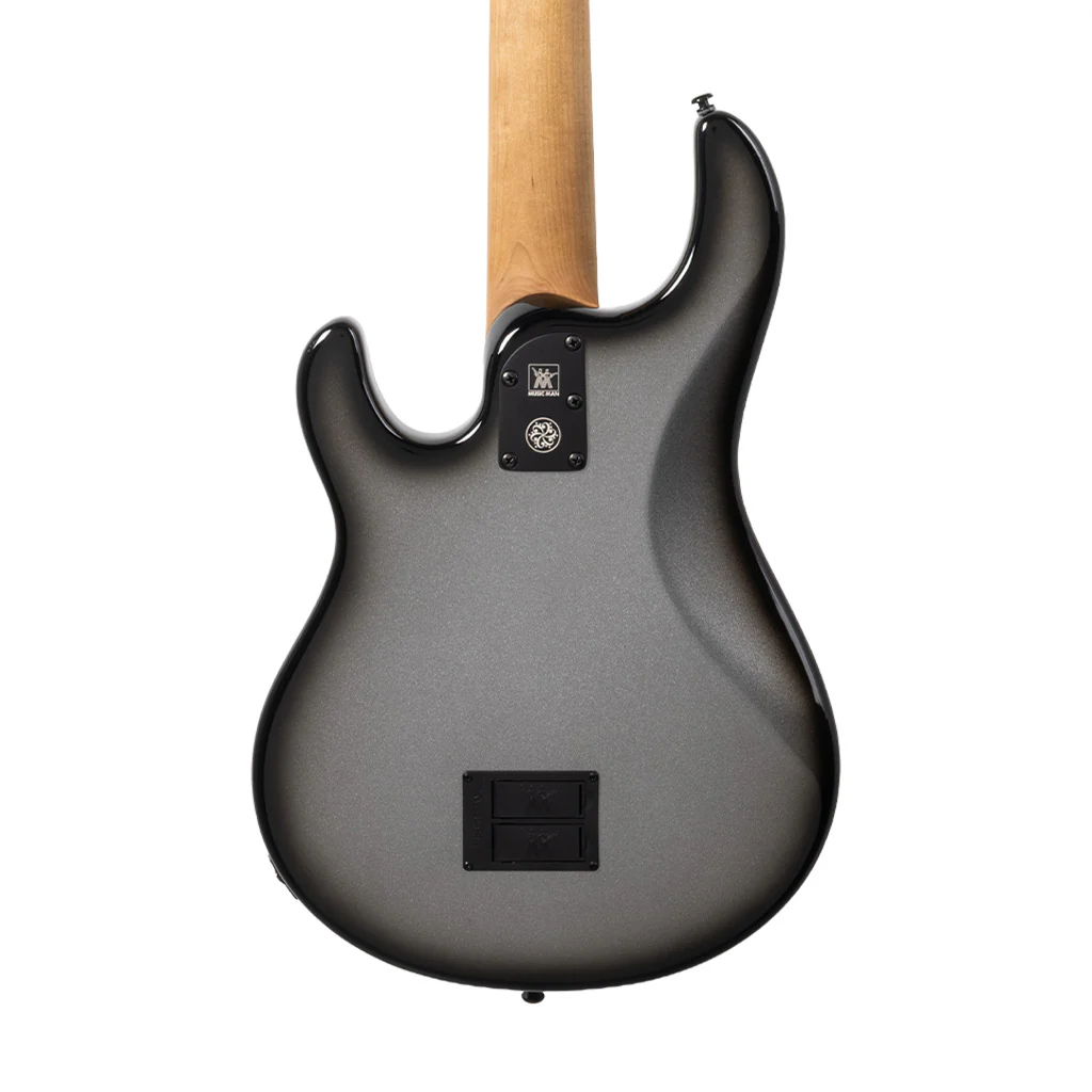 Ernie Ball Music Man DarkRay 5 Bass Guitar, Ebony FB, Silver Burst - Image 4