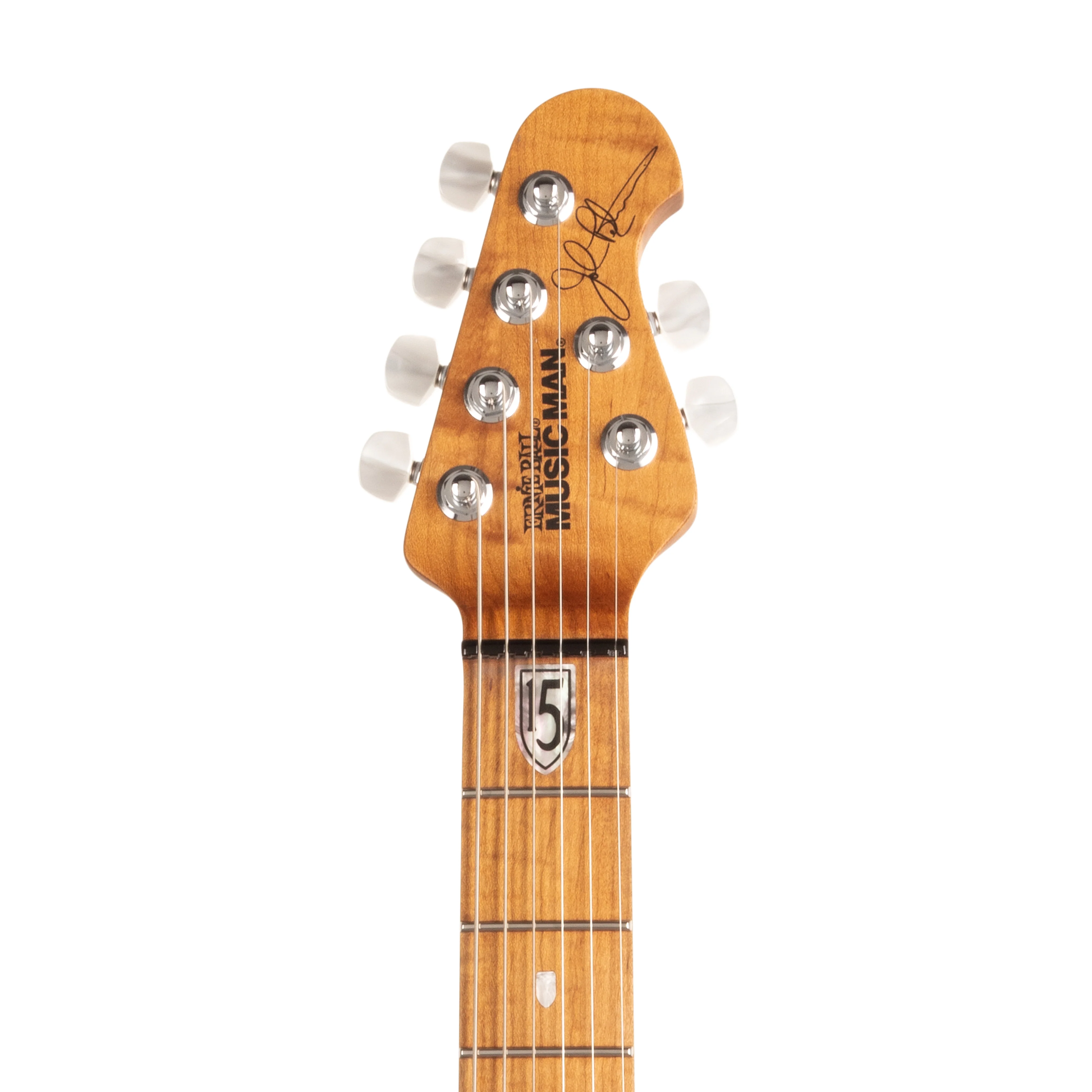 Ernie Ball Music Man JP15 Electric Guitar, Maple FB, Tiger Eye Quilt - Image 5