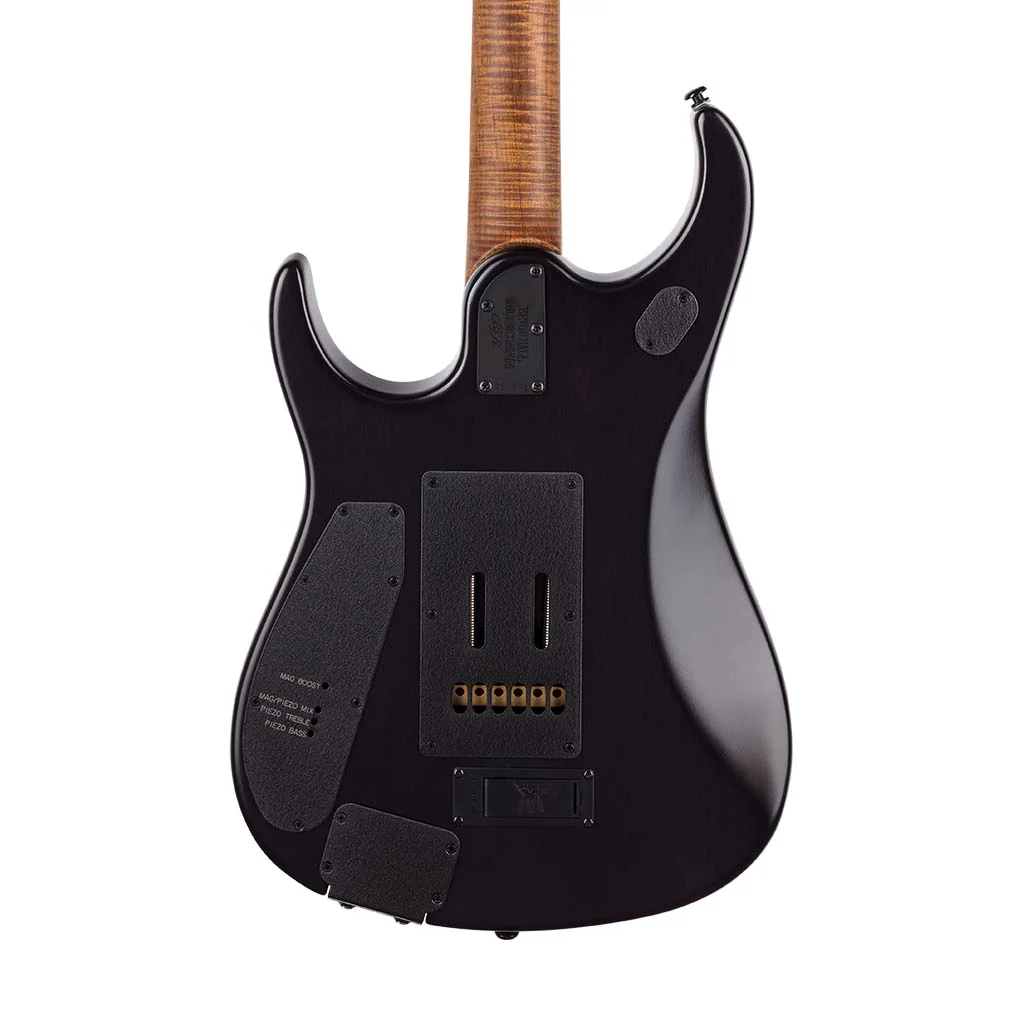 Ernie Ball Music Man JP15 Electric Guitar, Roasted Maple FB, Translucent Black Quilt - Image 5