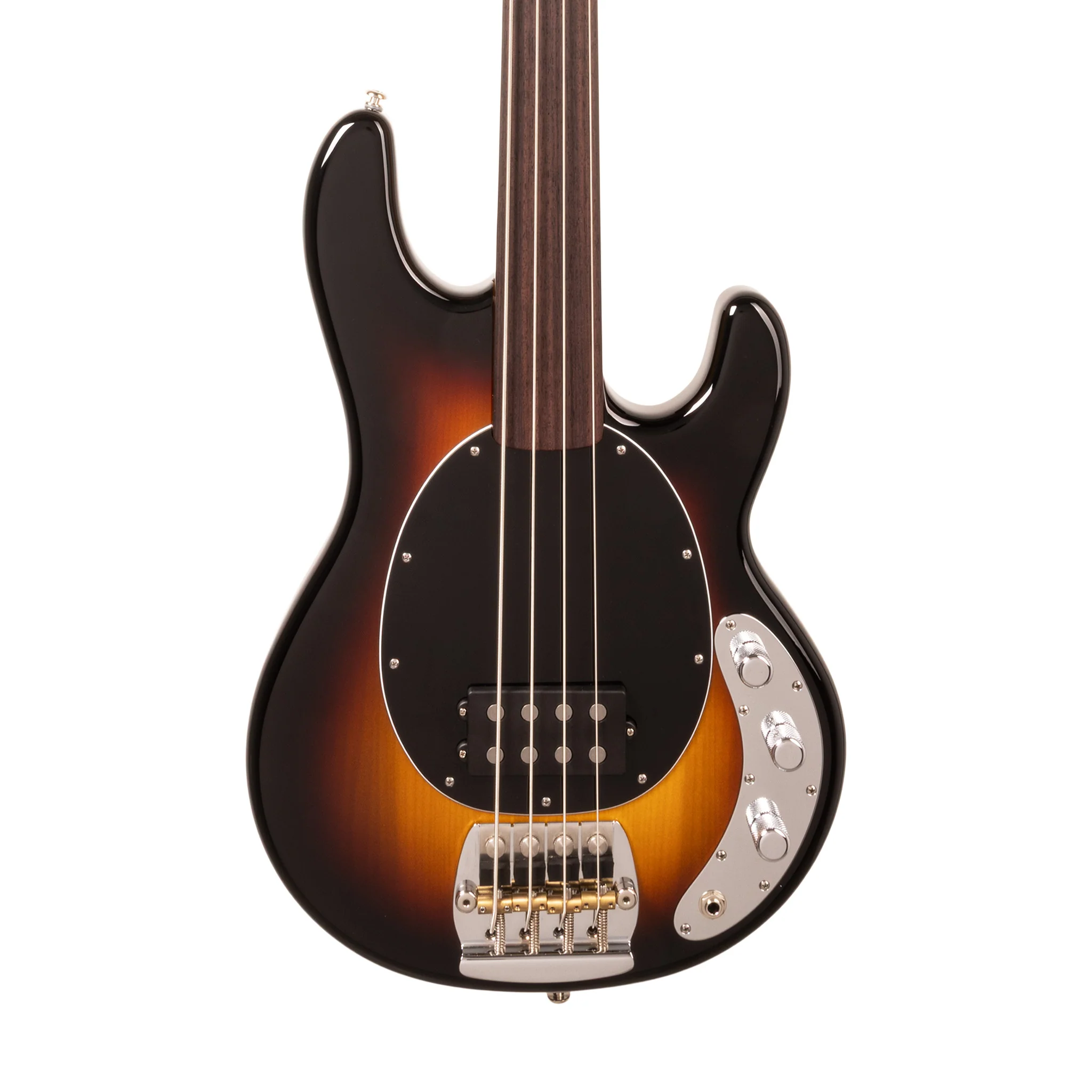 Ernie Ball Music Man Pino Palladino Fretless StingRay Bass Guitar, RW FB, Sunburst - Image 3
