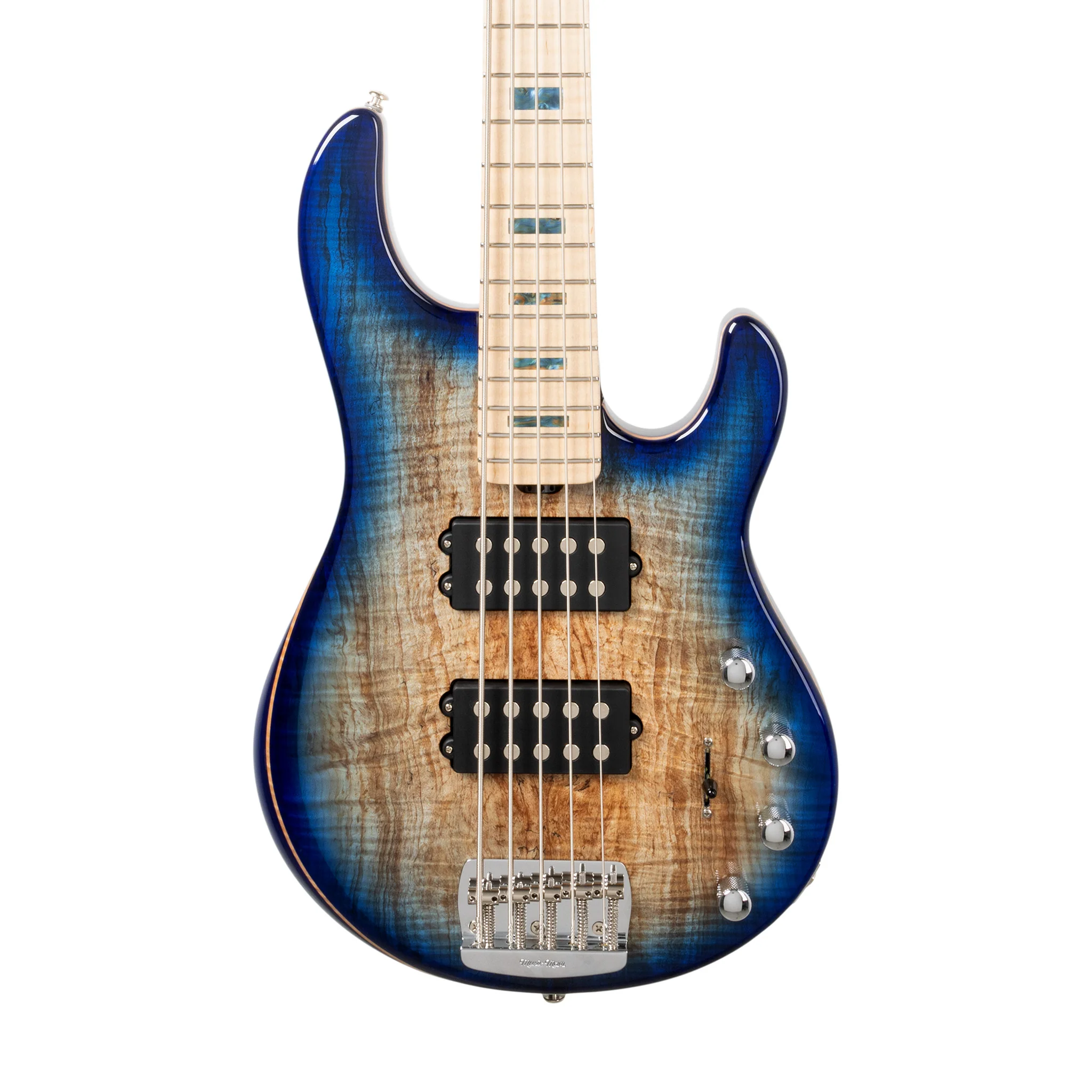 Ernie Ball Music Man StingRay Special 5 Maple Top HH Bass Guitar w/Chrome Hardware, Paua Blue Burst - Image 3