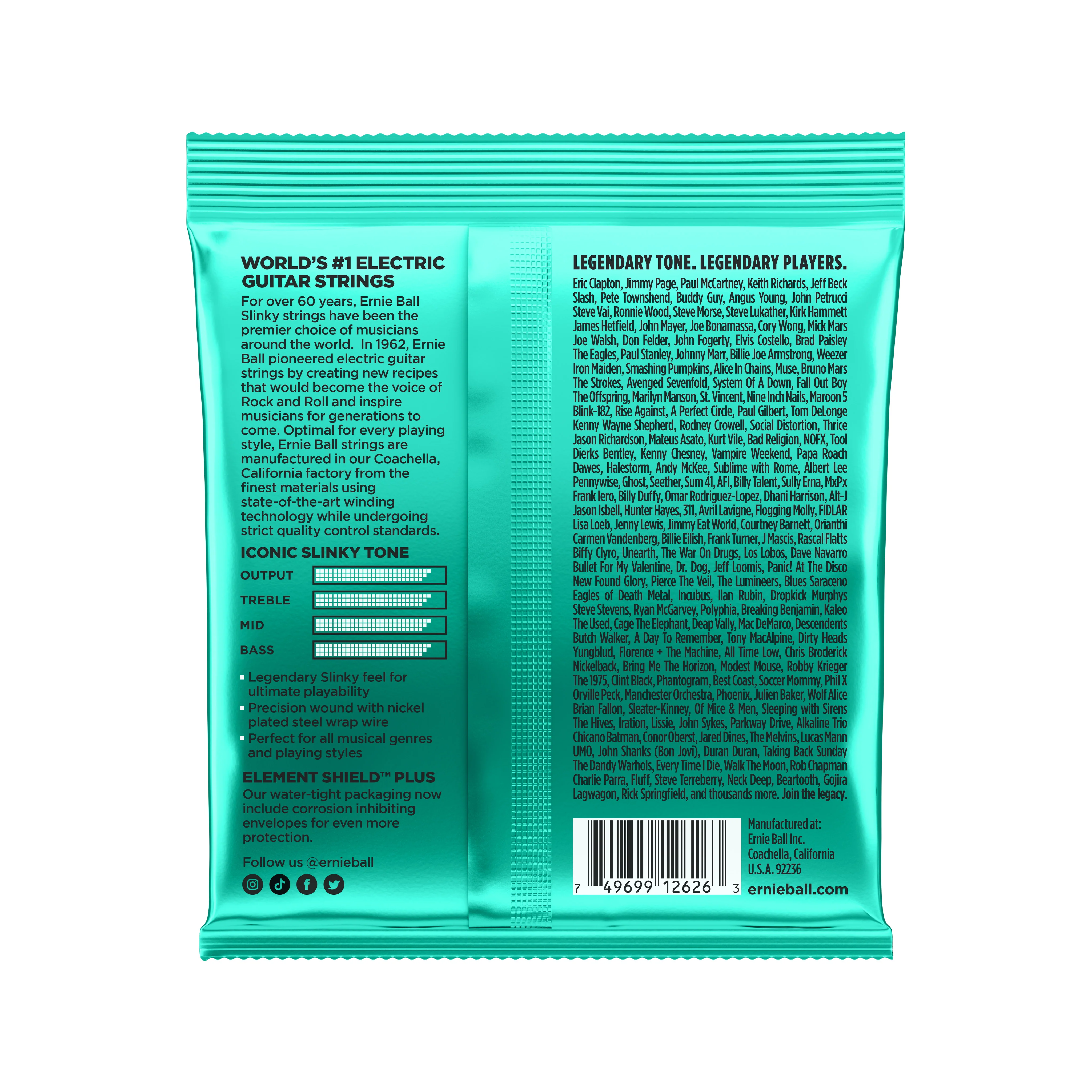 Ernie Ball Not Even Slinky Nickel Wound Electric Guitar Strings, 12-56 - Image 2