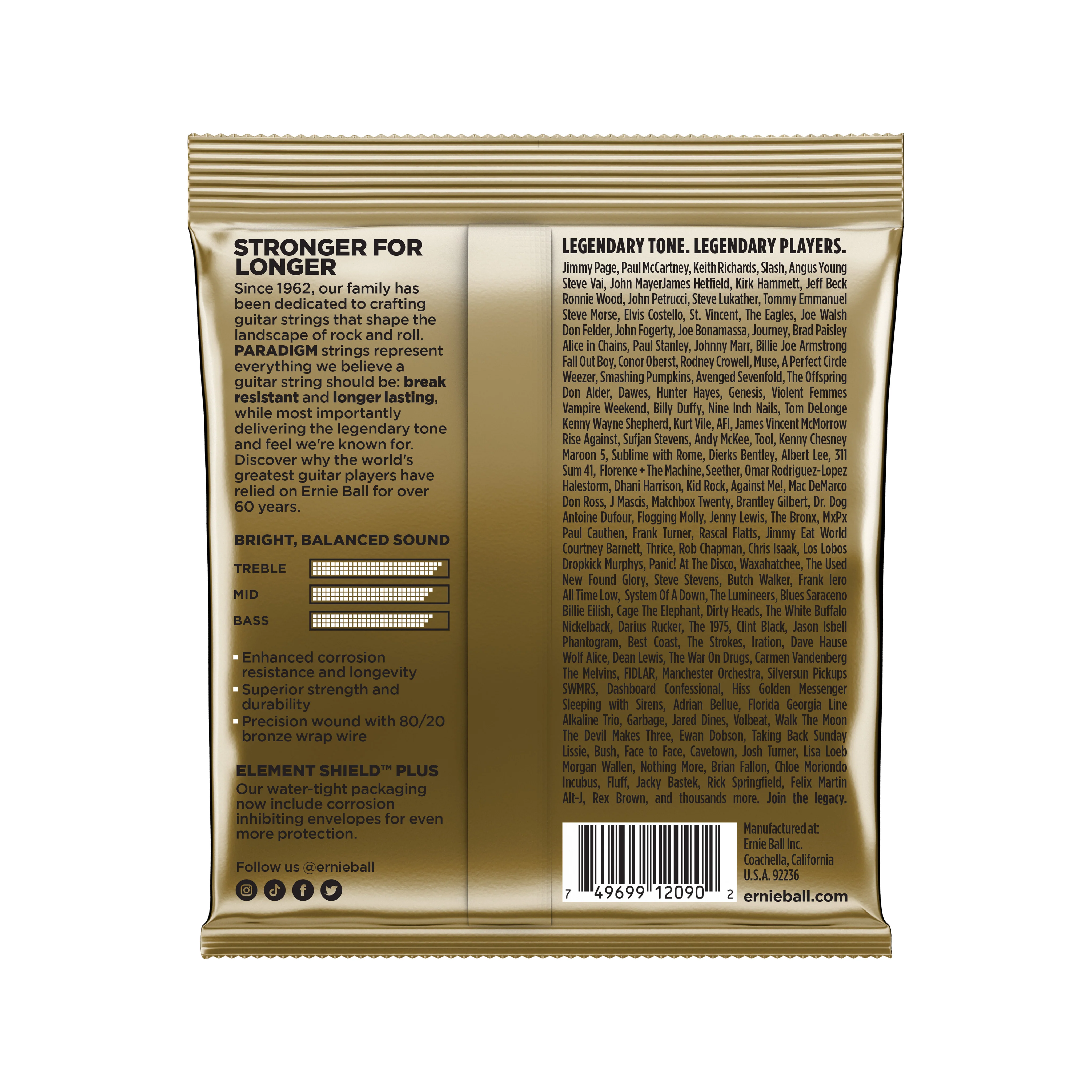 Ernie Ball Paradigm Extra Light 80/20 Bronze Acoustic Guitar Strings, 10-50 - Image 2