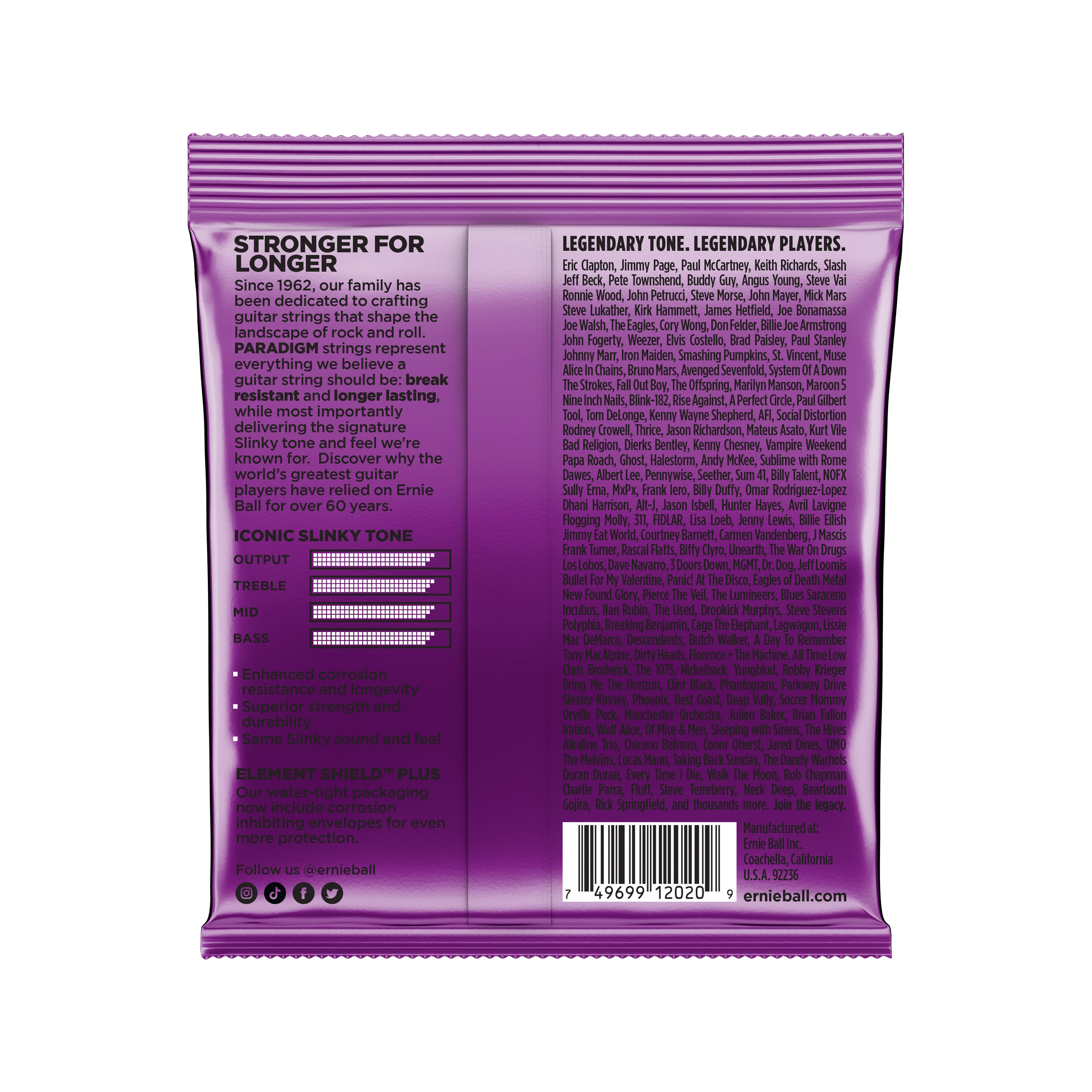Ernie Ball Paradigm Power Slinky Electric Guitar Strings, 11-48 - Image 2