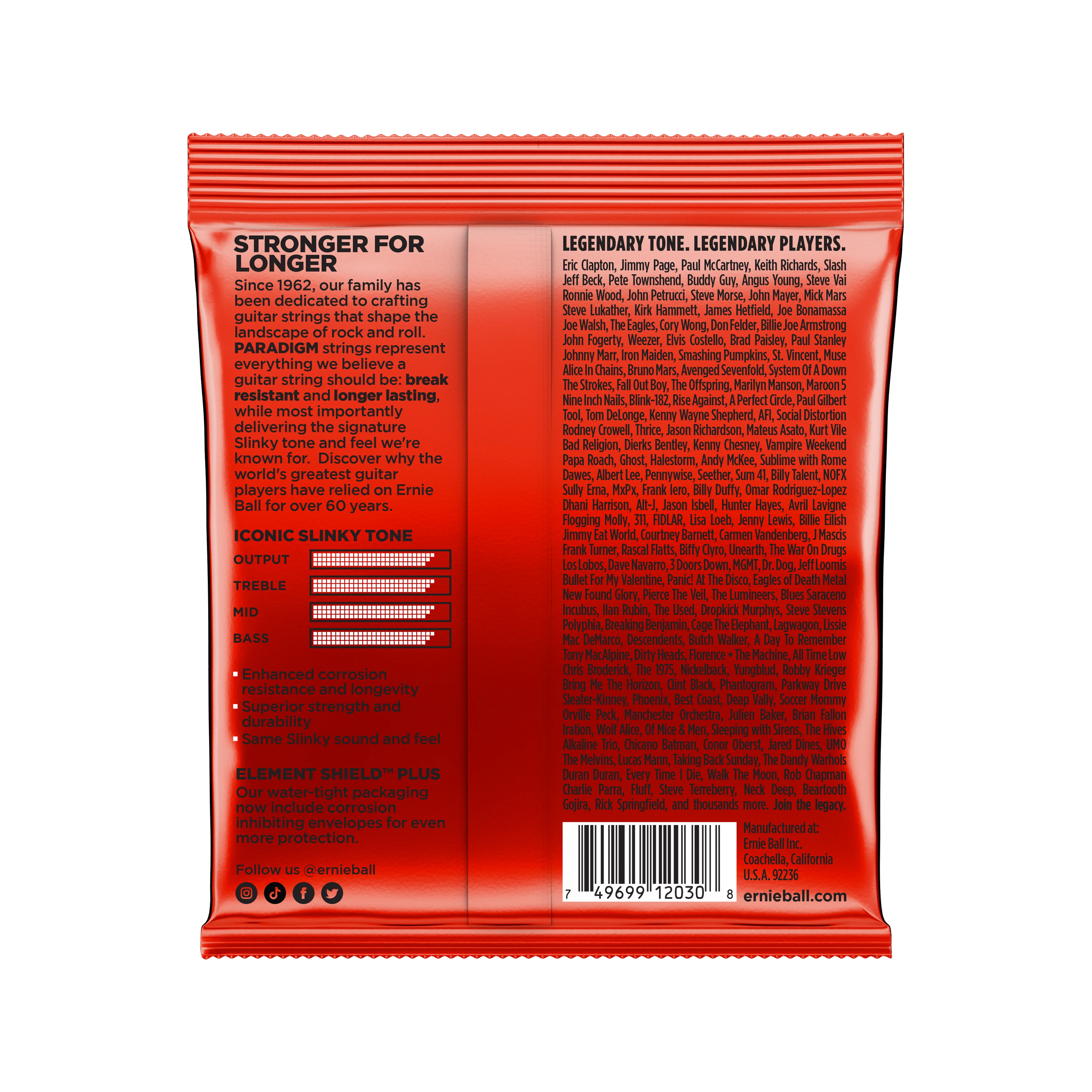 Ernie Ball Paradigm Skinny Top Heavy Bottom Slinky Electric Guitar Strings, 10-62 - Image 2