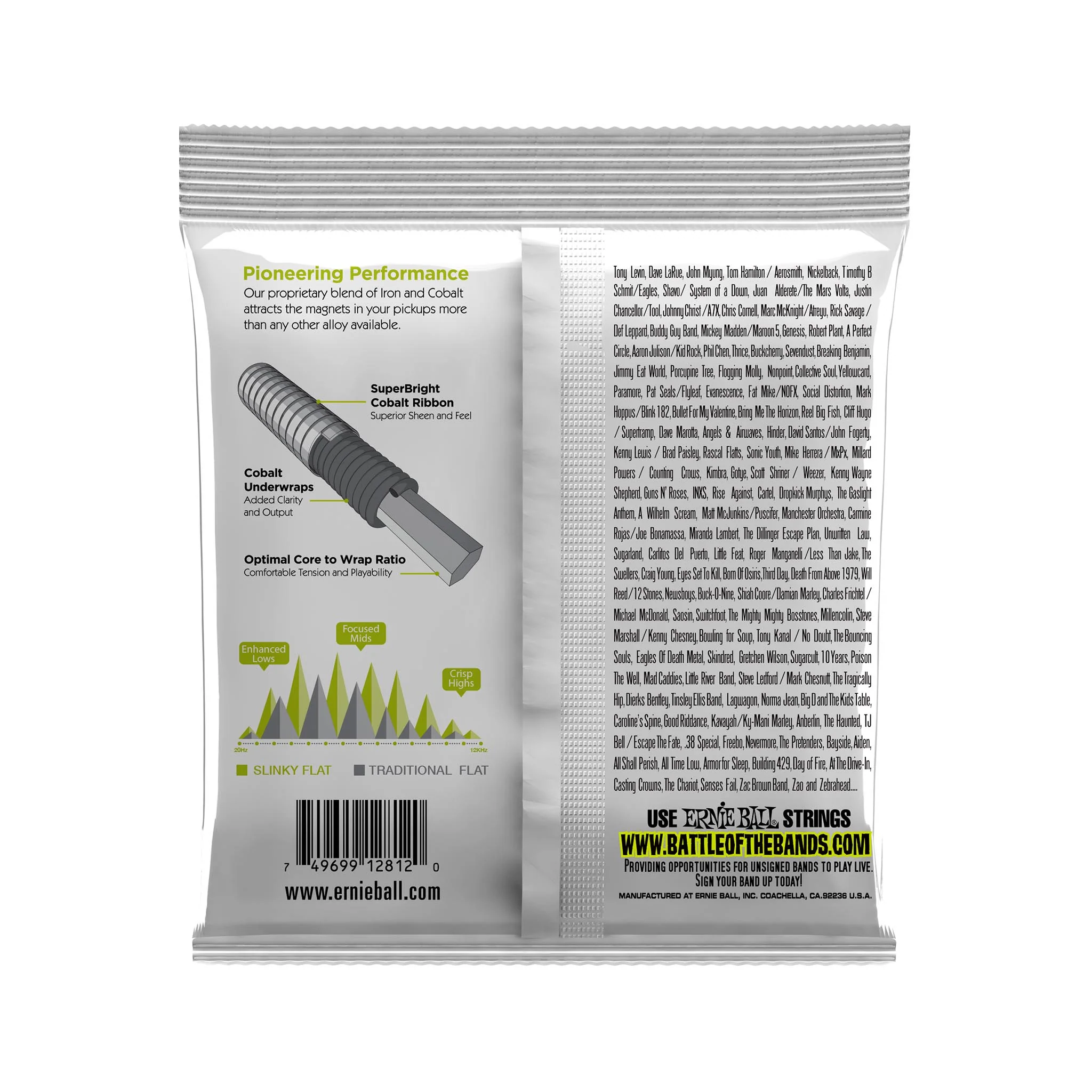 Ernie Ball Regular Slinky Flatwound Electric Bass Strings, 50-105 - Image 2