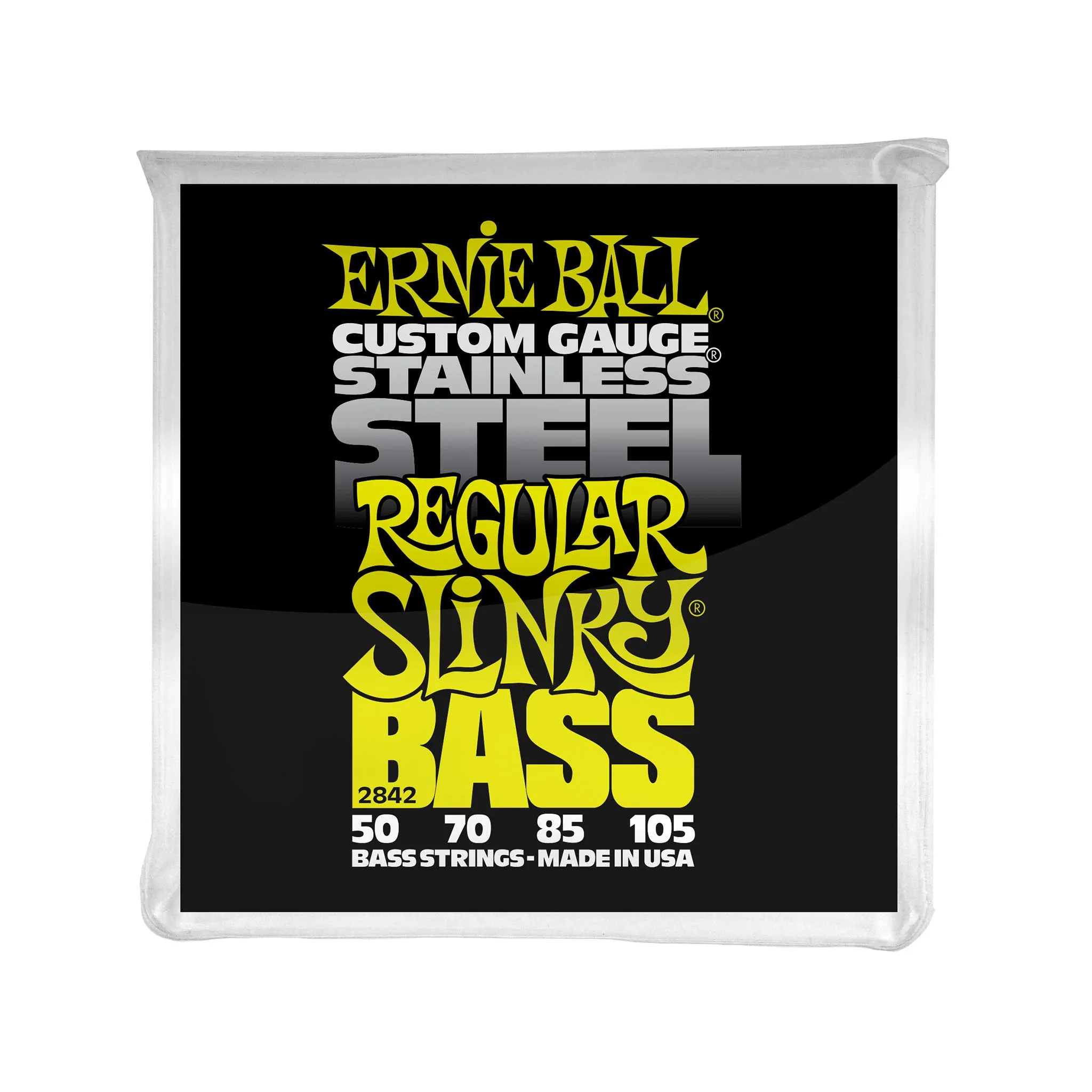 Ernie Ball Regular Slinky Stainless Steel Electric Bass Strings, 50-105