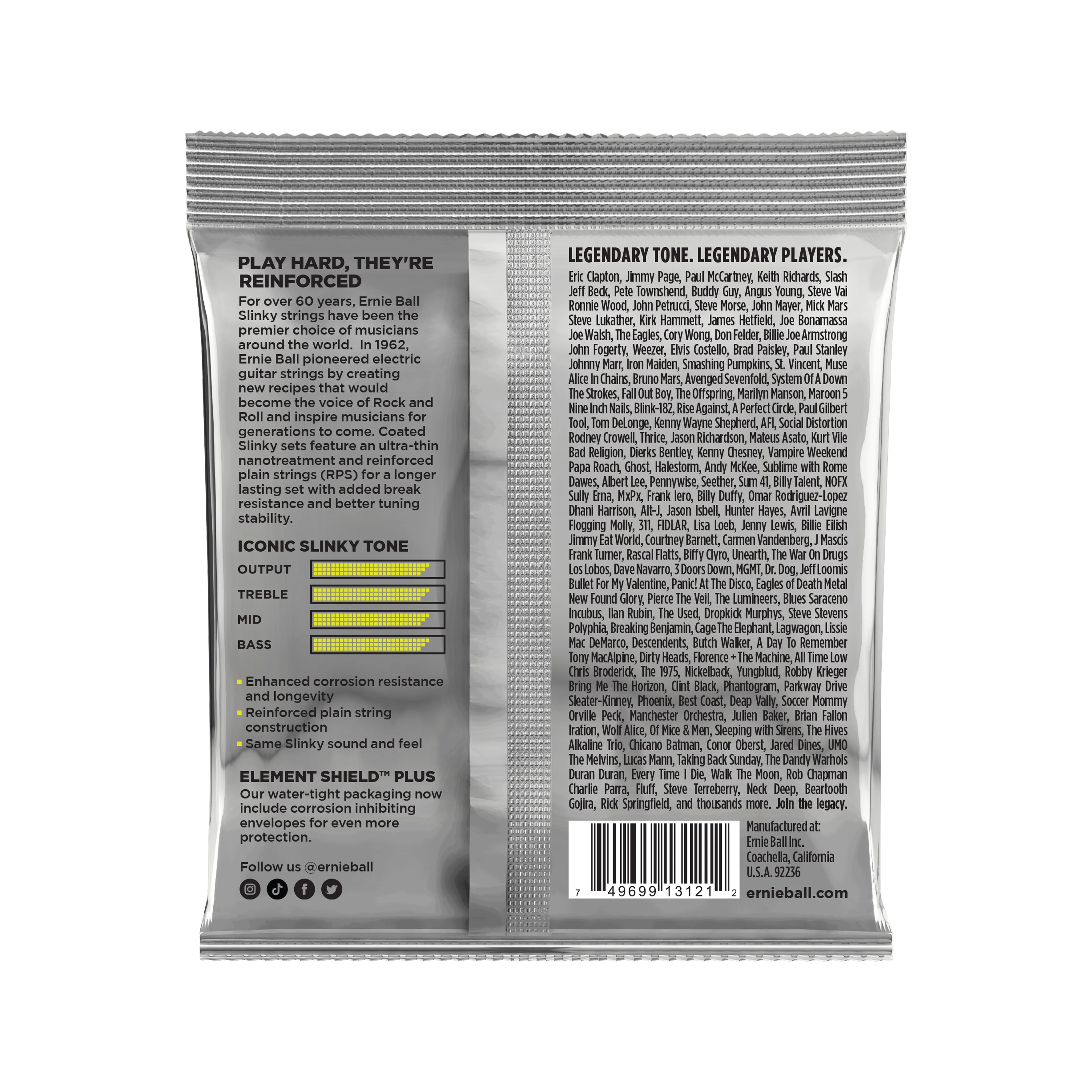 Ernie Ball Regular Slinky Titanium RPS Coated Electric Guitar Strings, 10-46 - Image 2
