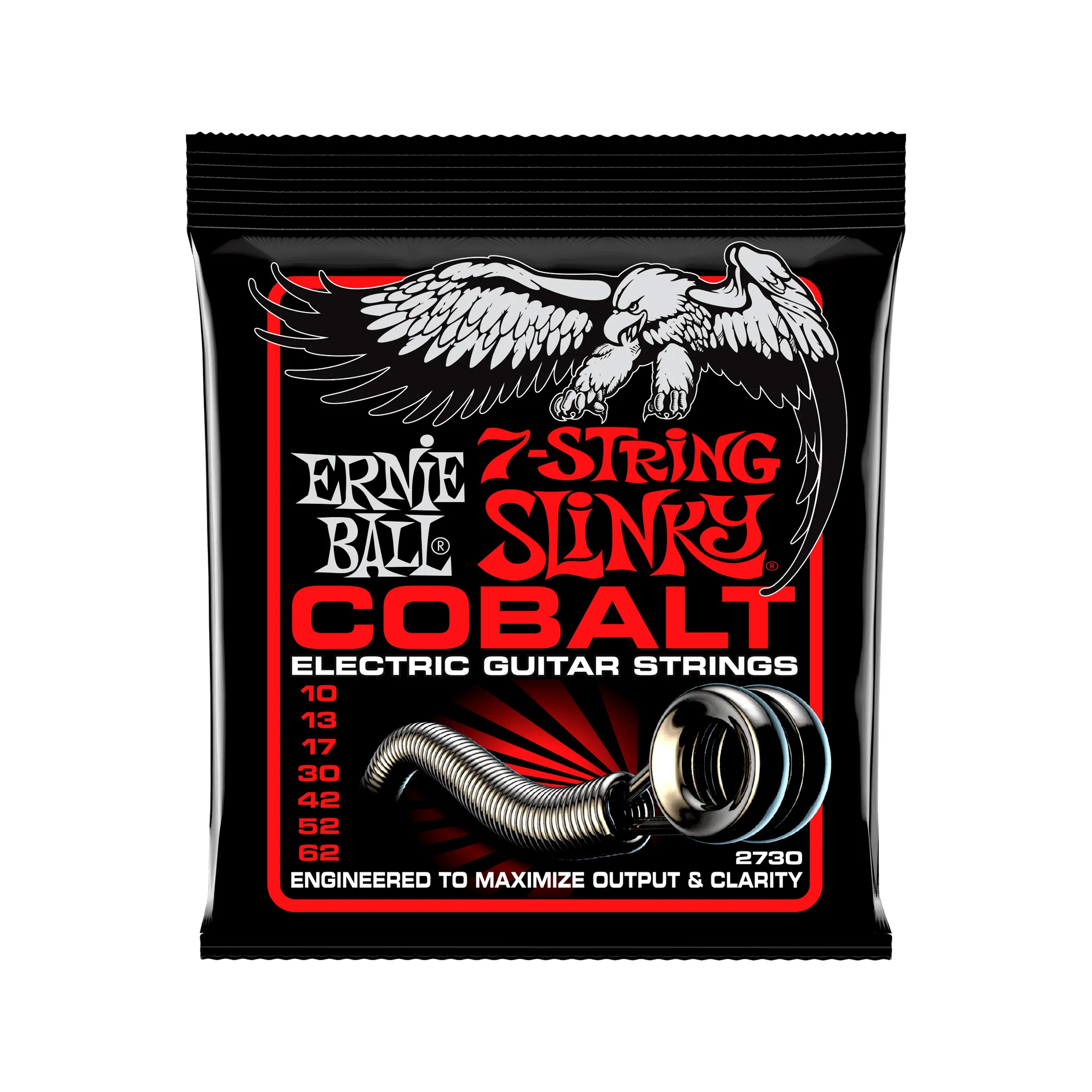 Ernie Ball Skinny Top Heavy Bottom Slinky Cobalt 7-String Electric Guitar Strings, 10-62