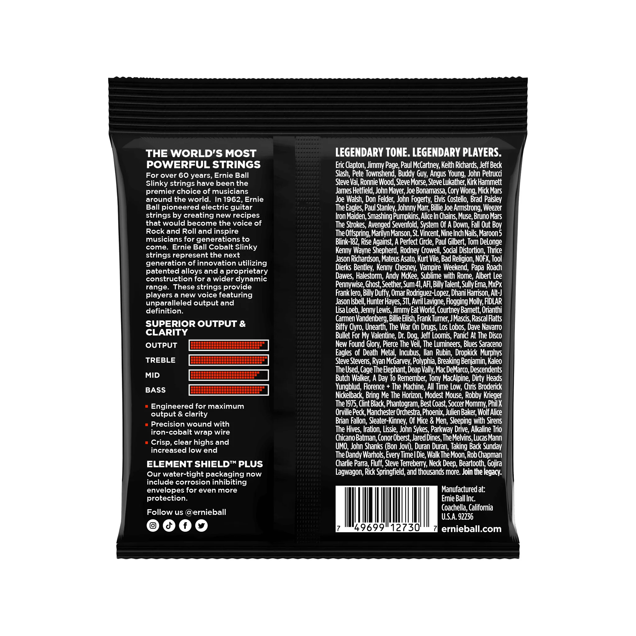 Ernie Ball Skinny Top Heavy Bottom Slinky Cobalt 7-String Electric Guitar Strings, 10-62 - Image 2