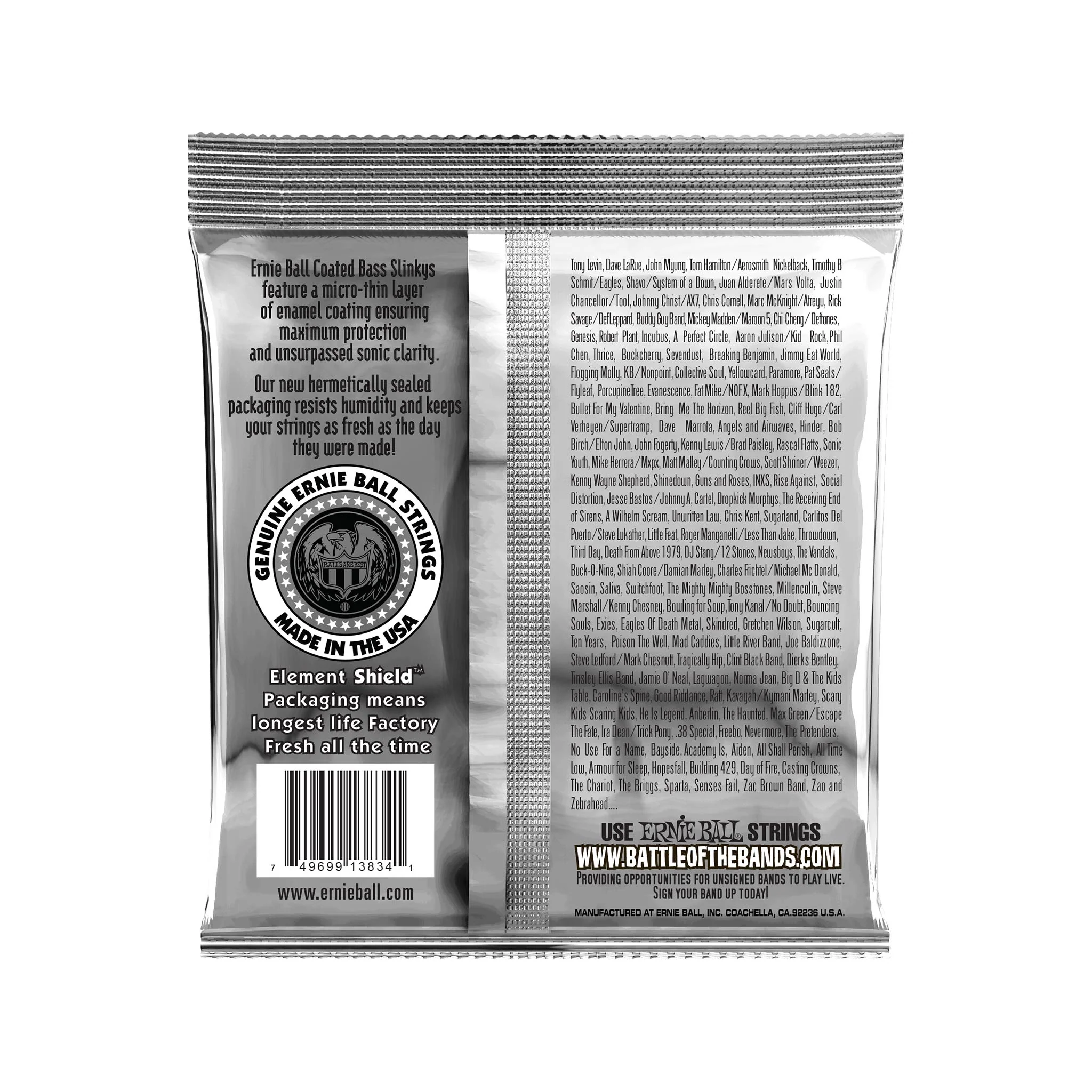 Ernie Ball Super Slinky Coated Electric Bass Strings, 45-100 - Image 2